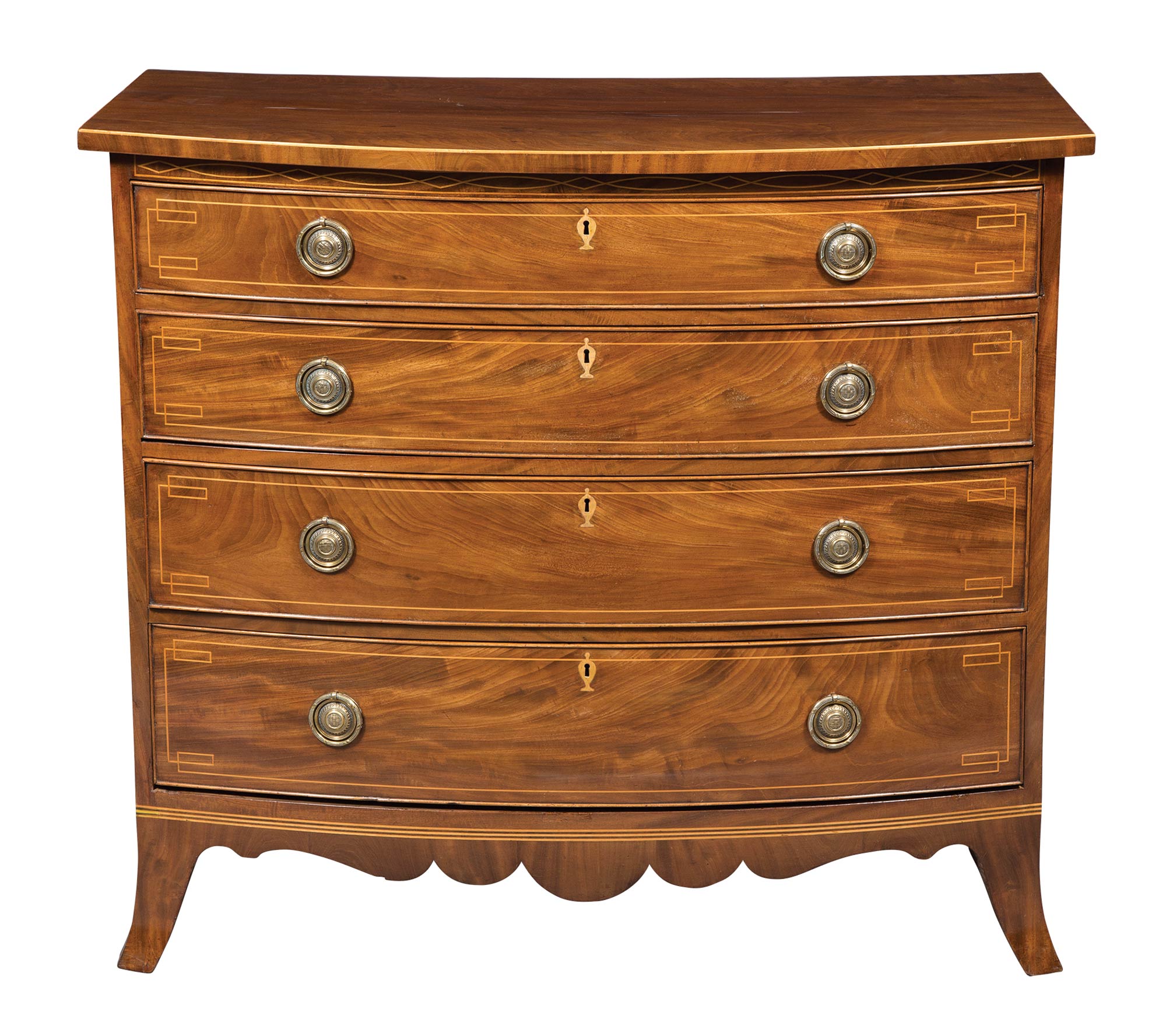 Lot image - George III Inlaid Mahogany Chest of Drawers