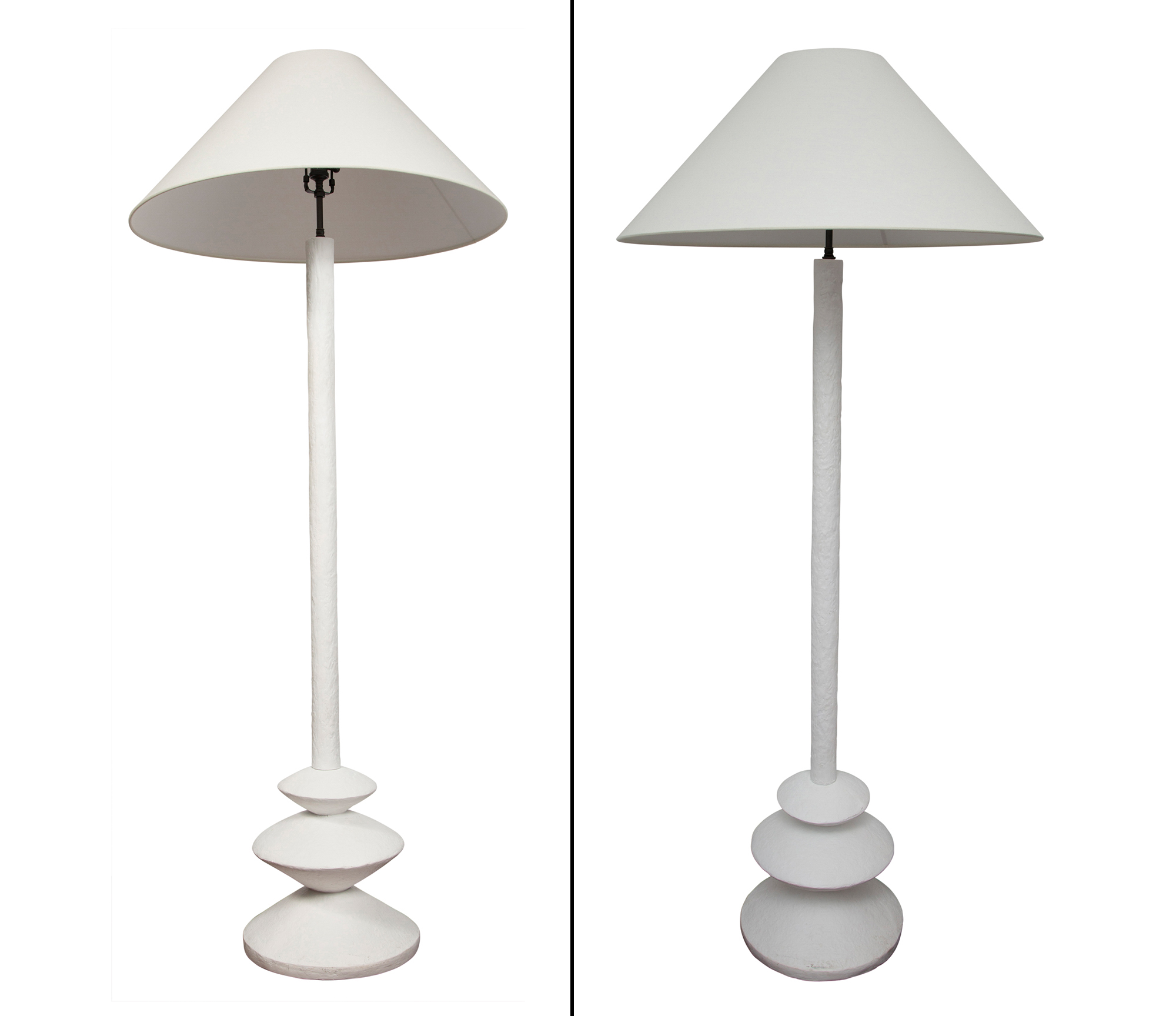 Lot image - Pair of White Composition Floor Lamps