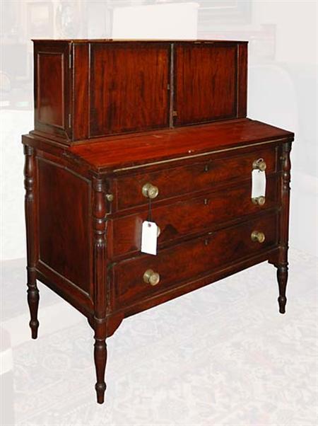 Lot image - Federal Inlaid Mahogany Tambour Desk