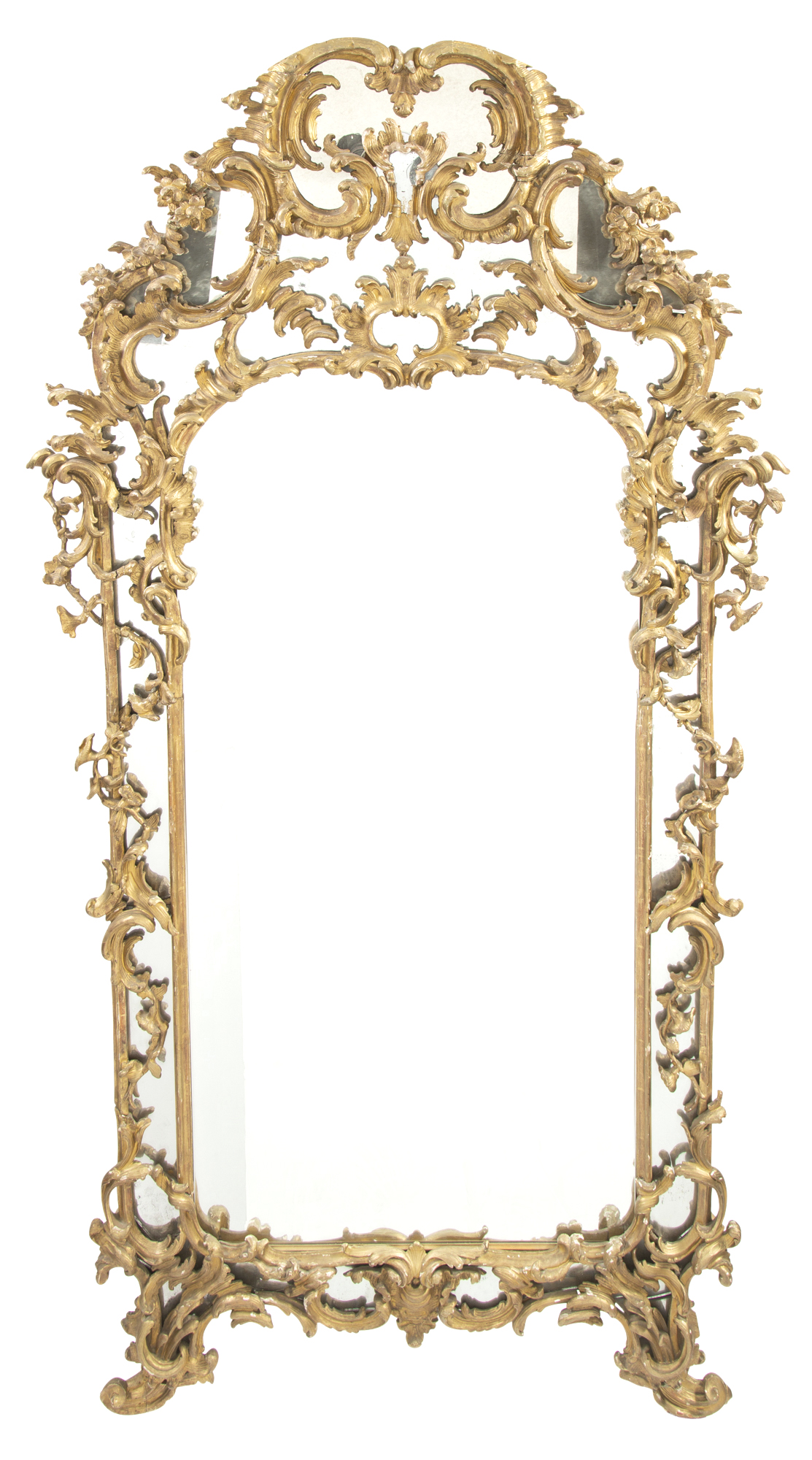 Lot image - Continental Rococo Giltwood Mirror