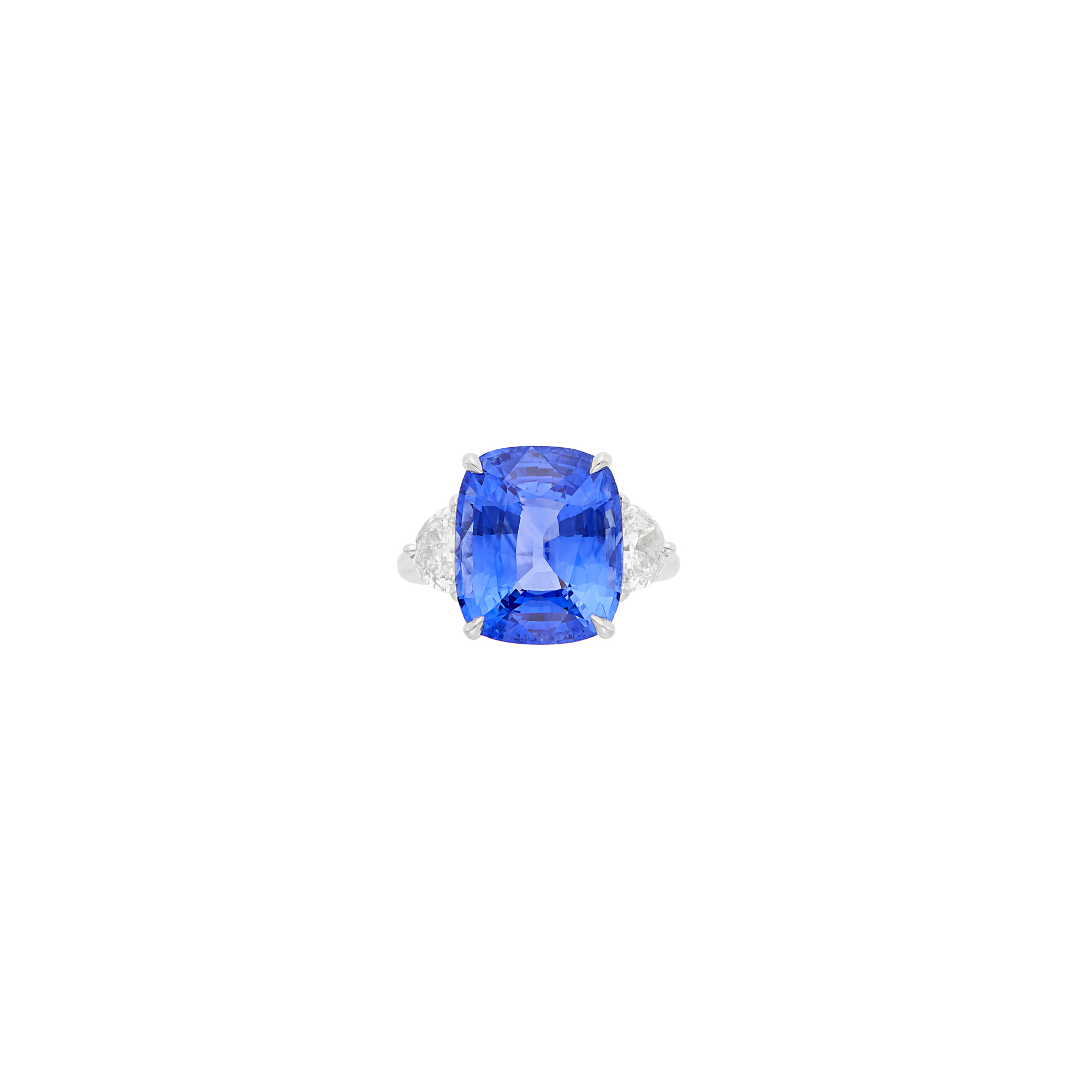 Lot image - Platinum, Sapphire and Diamond Ring