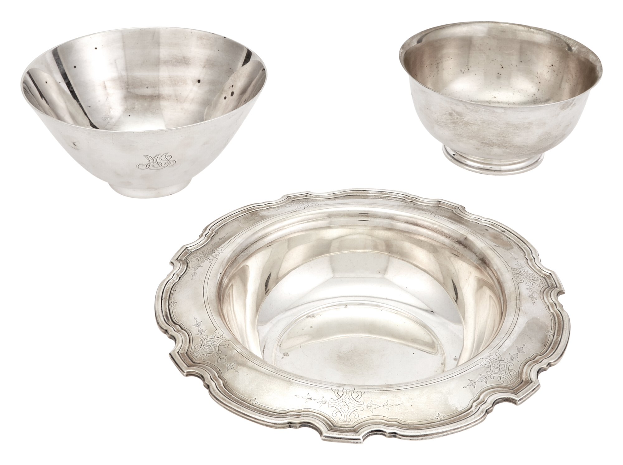 Lot image - Three Tiffany & Co. Sterling Silver Bowls