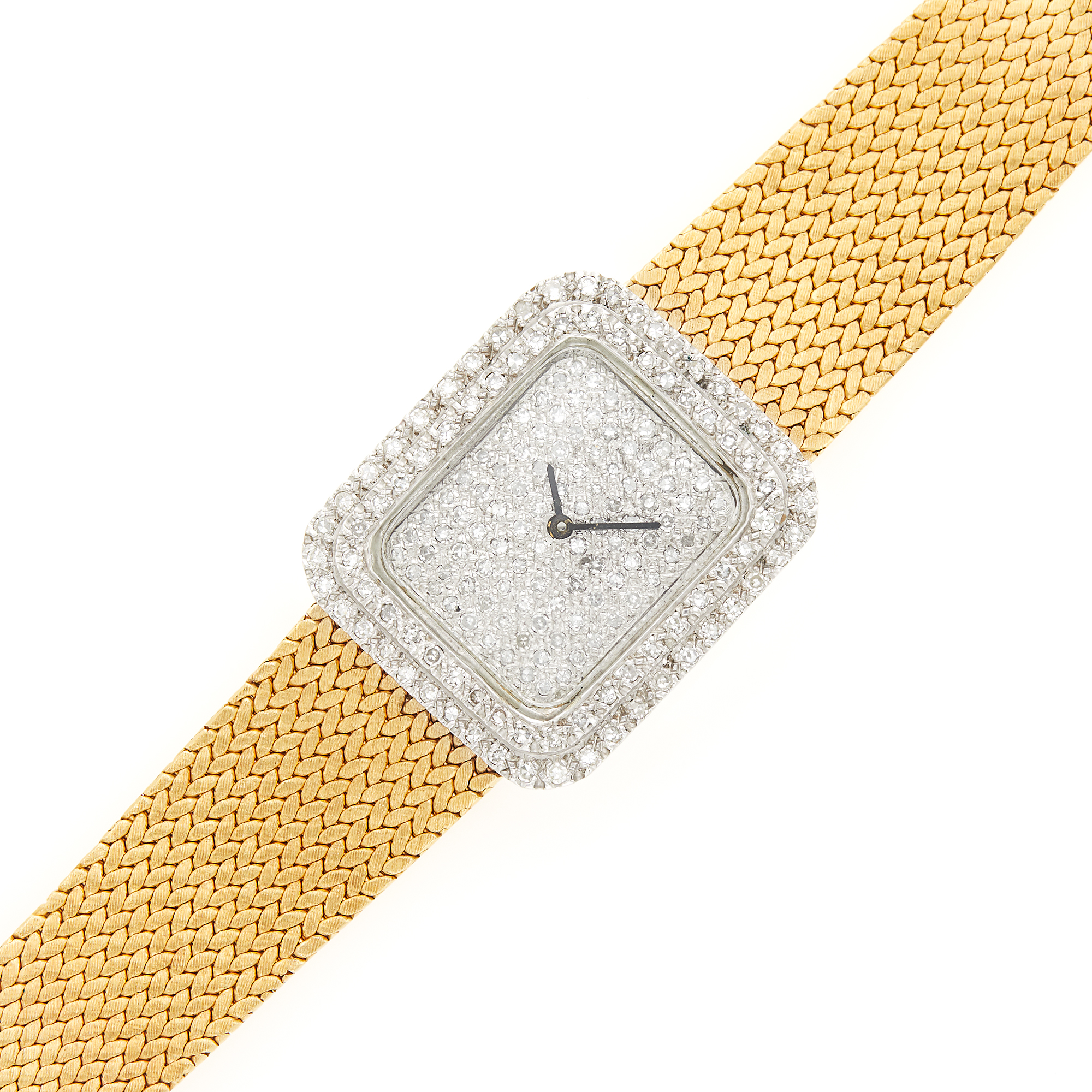 Lot image - Two-Color Gold and Diamond Wristwatch