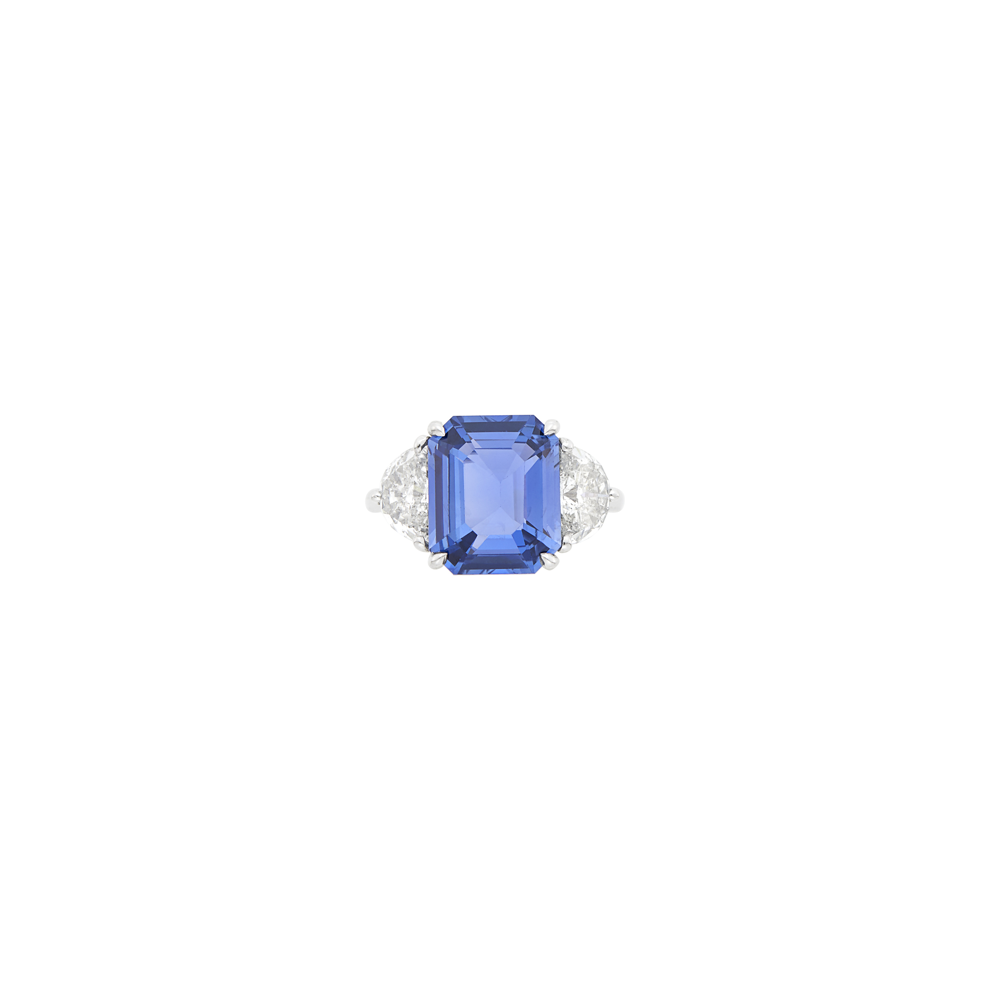 Lot image - Platinum, Sapphire and Diamond Ring