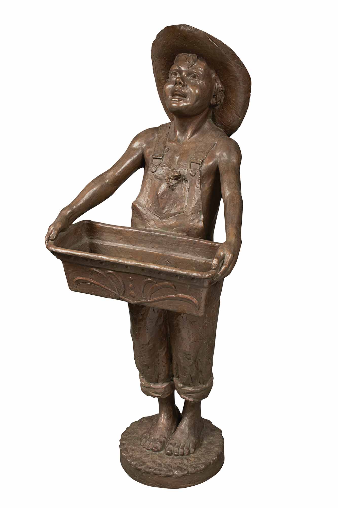 Lot image - Patinated Bronze Sculpture of a Gardener Boy
