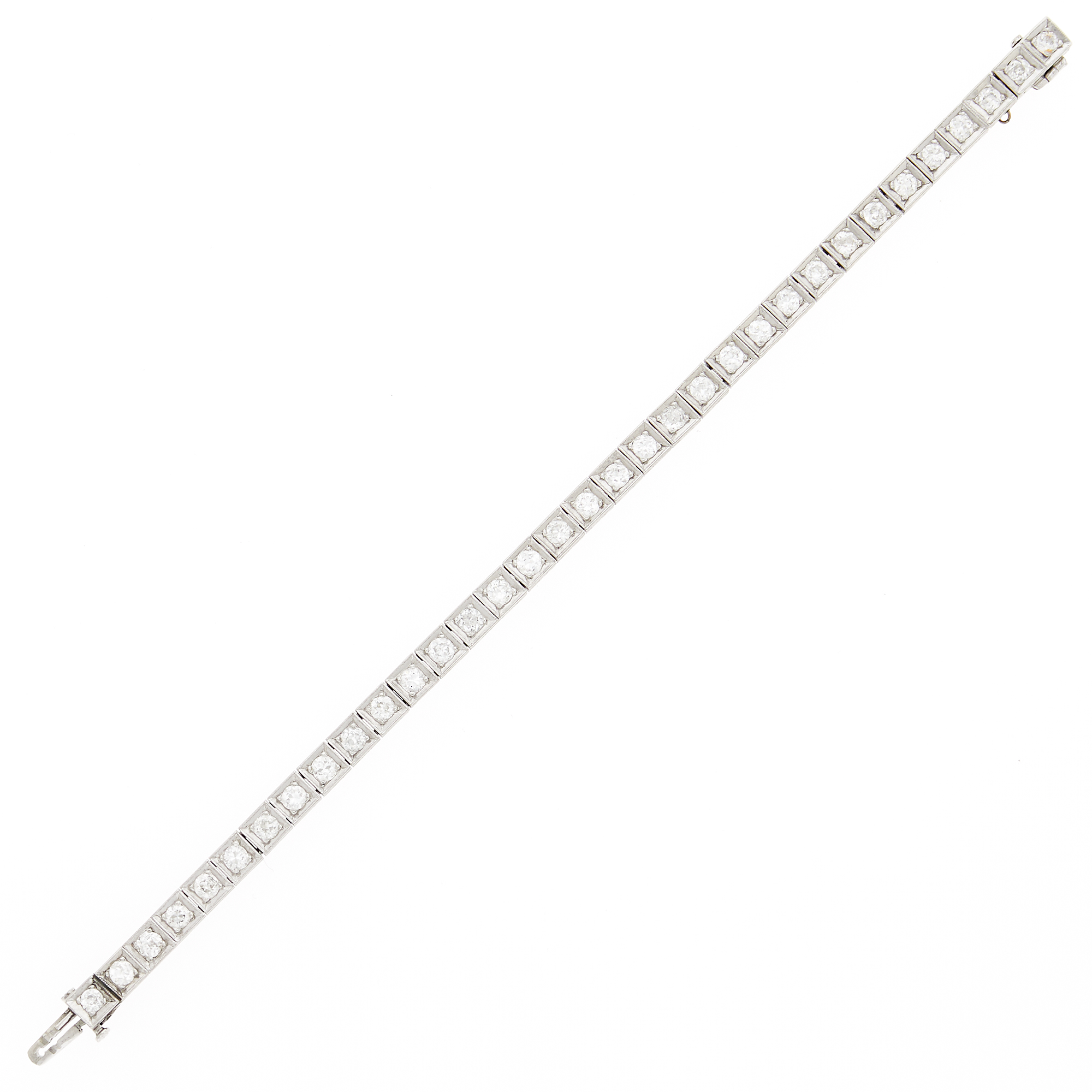 Lot image - Platinum and Diamond Straightline Bracelet