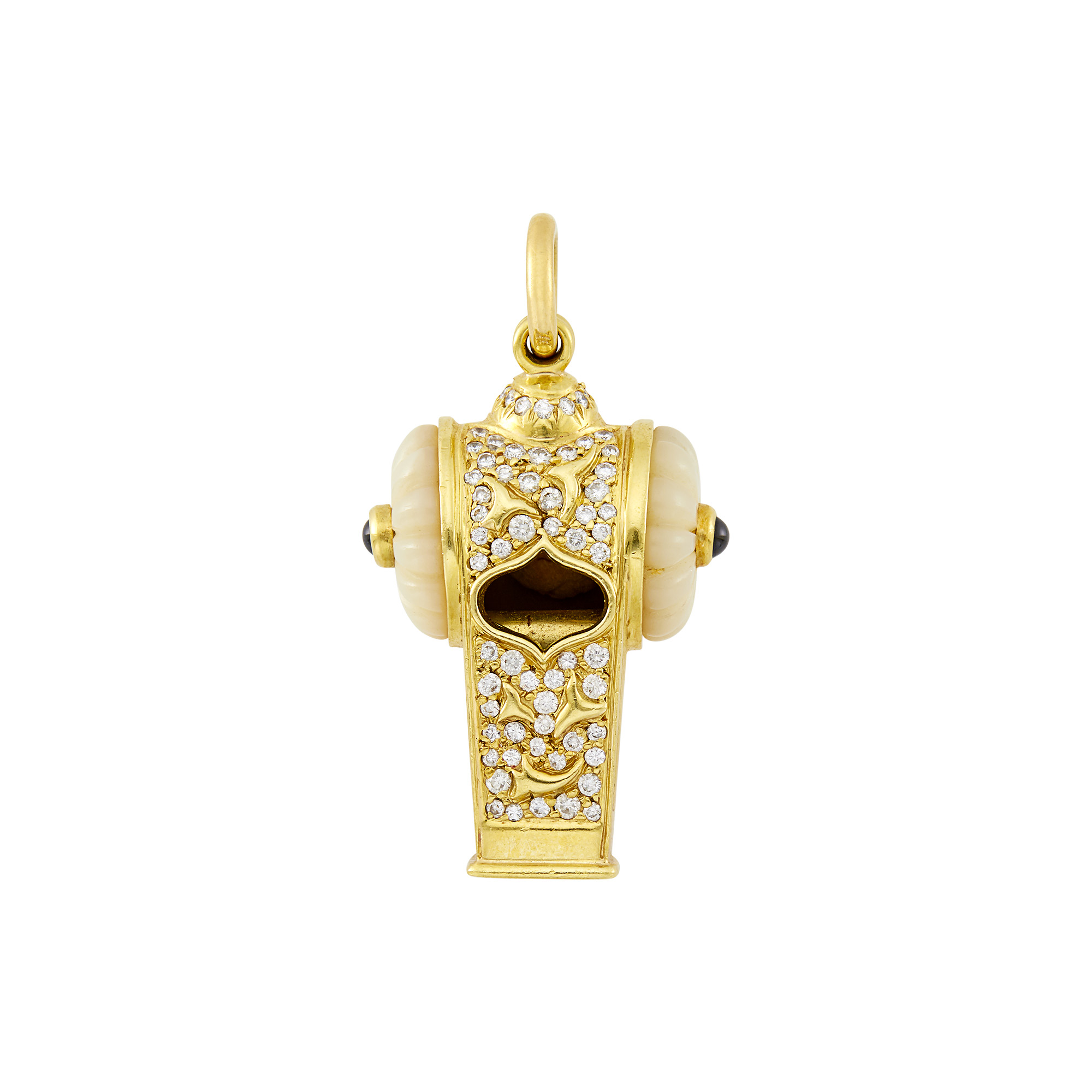 Lot image - Harry Winston Gold, Diamond and Mother-of-Pearl Whistle Pendant