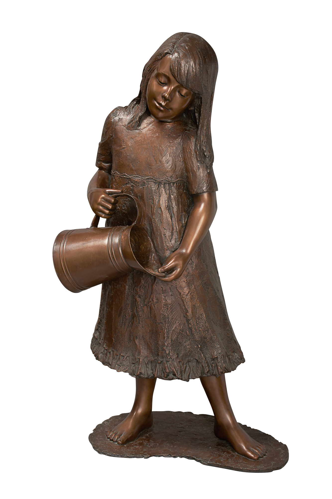 Lot image - Patinated Bronze Figure of a Gardener Girl