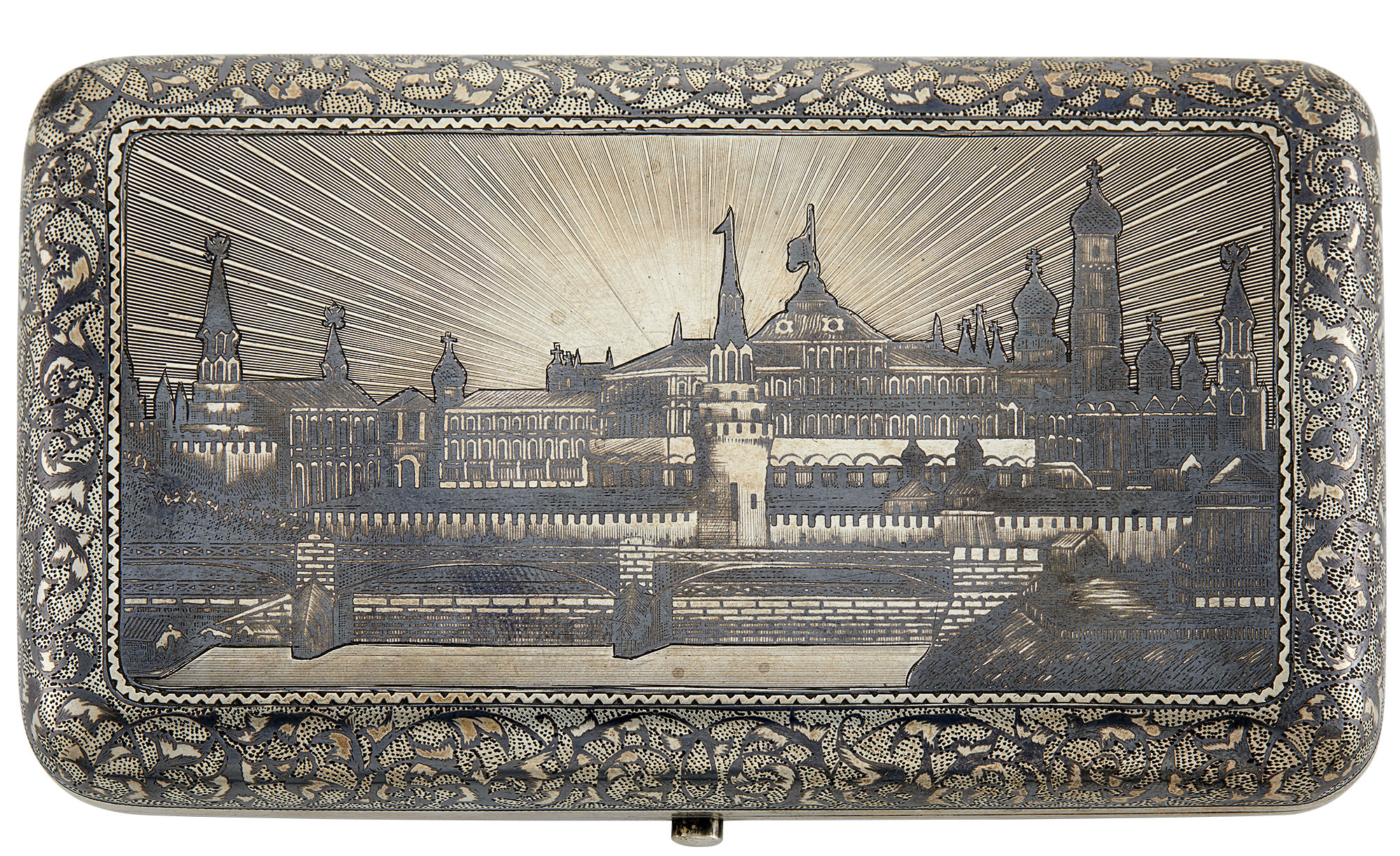 Lot image - Russian Silver and Niello Cigarette Case