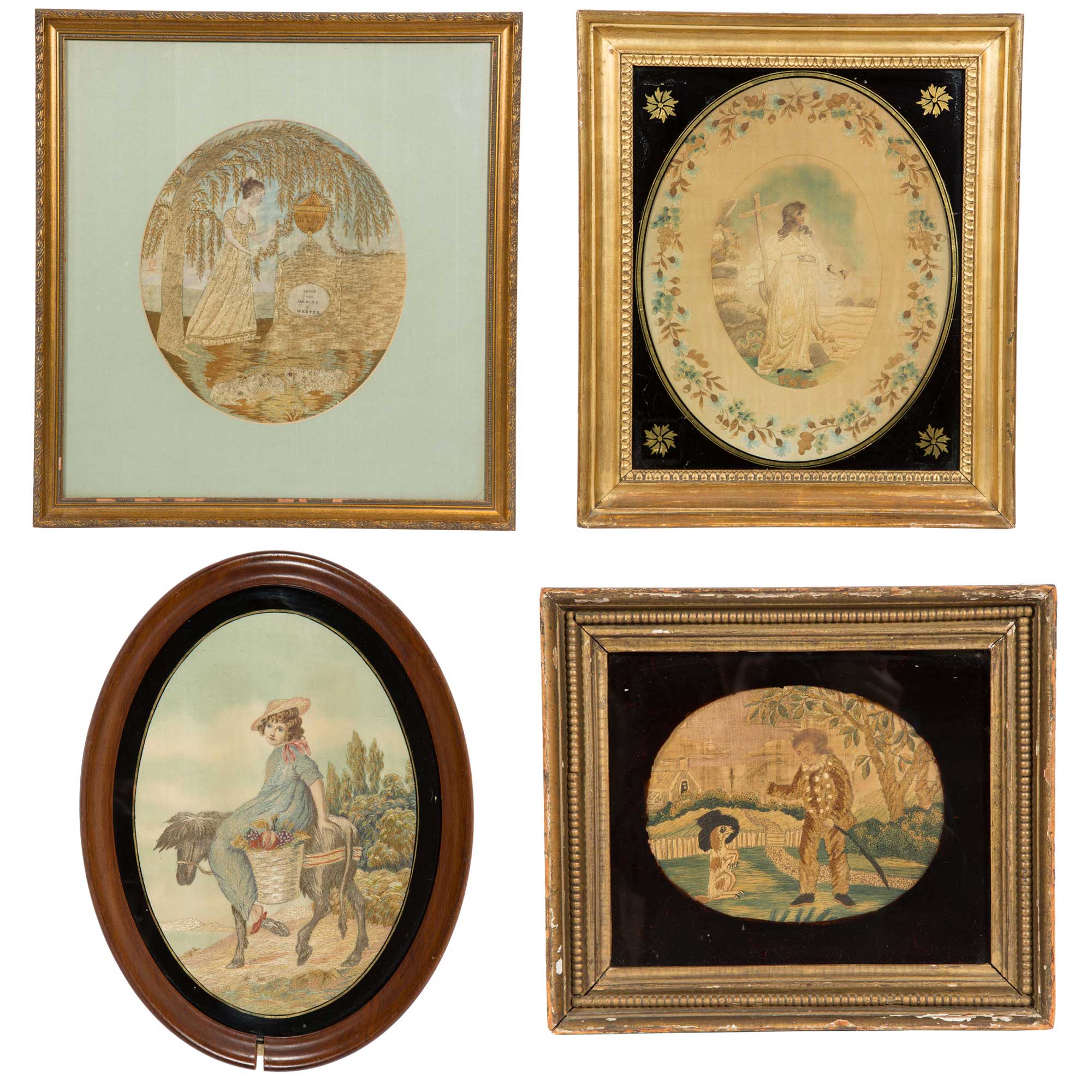 Lot image - Group of English Needlework Pictures