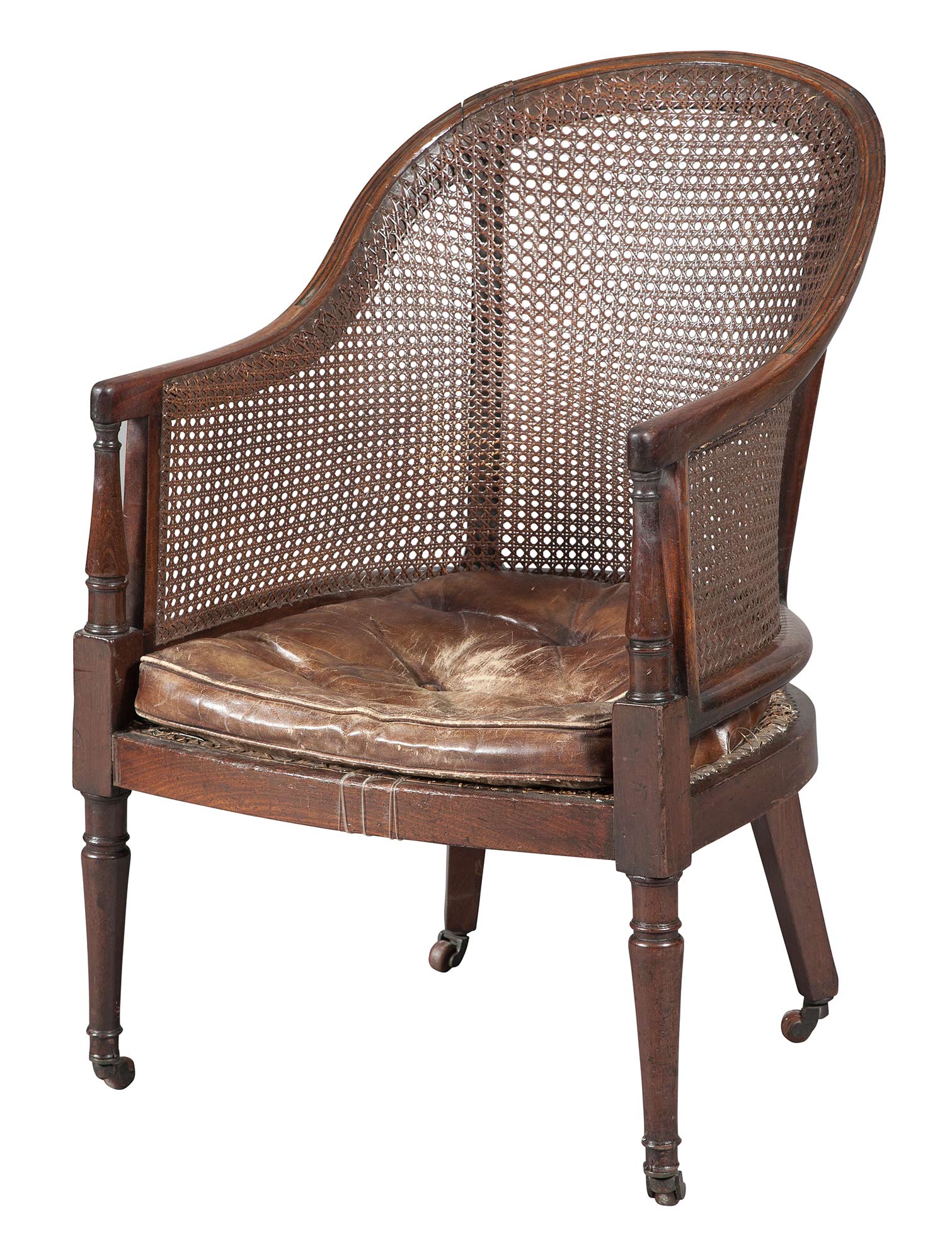 Lot image - George III Mahogany Caned Bergère