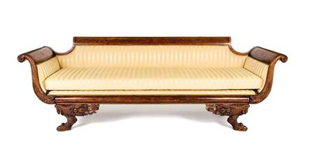 Lot image - Classical Mahogany Upholstered Settee