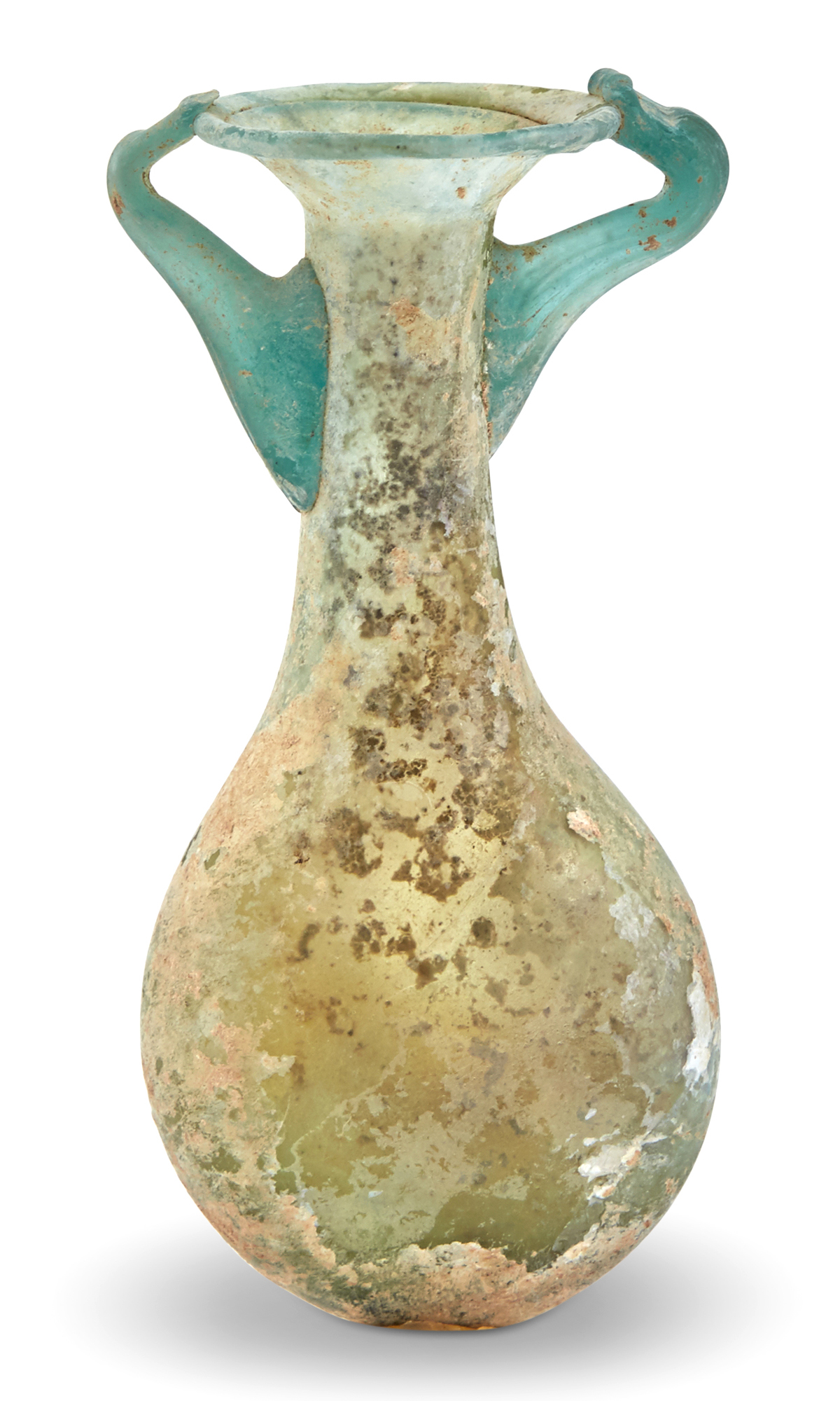 Lot image - Roman Green Glass Lentoid Amphoriskos