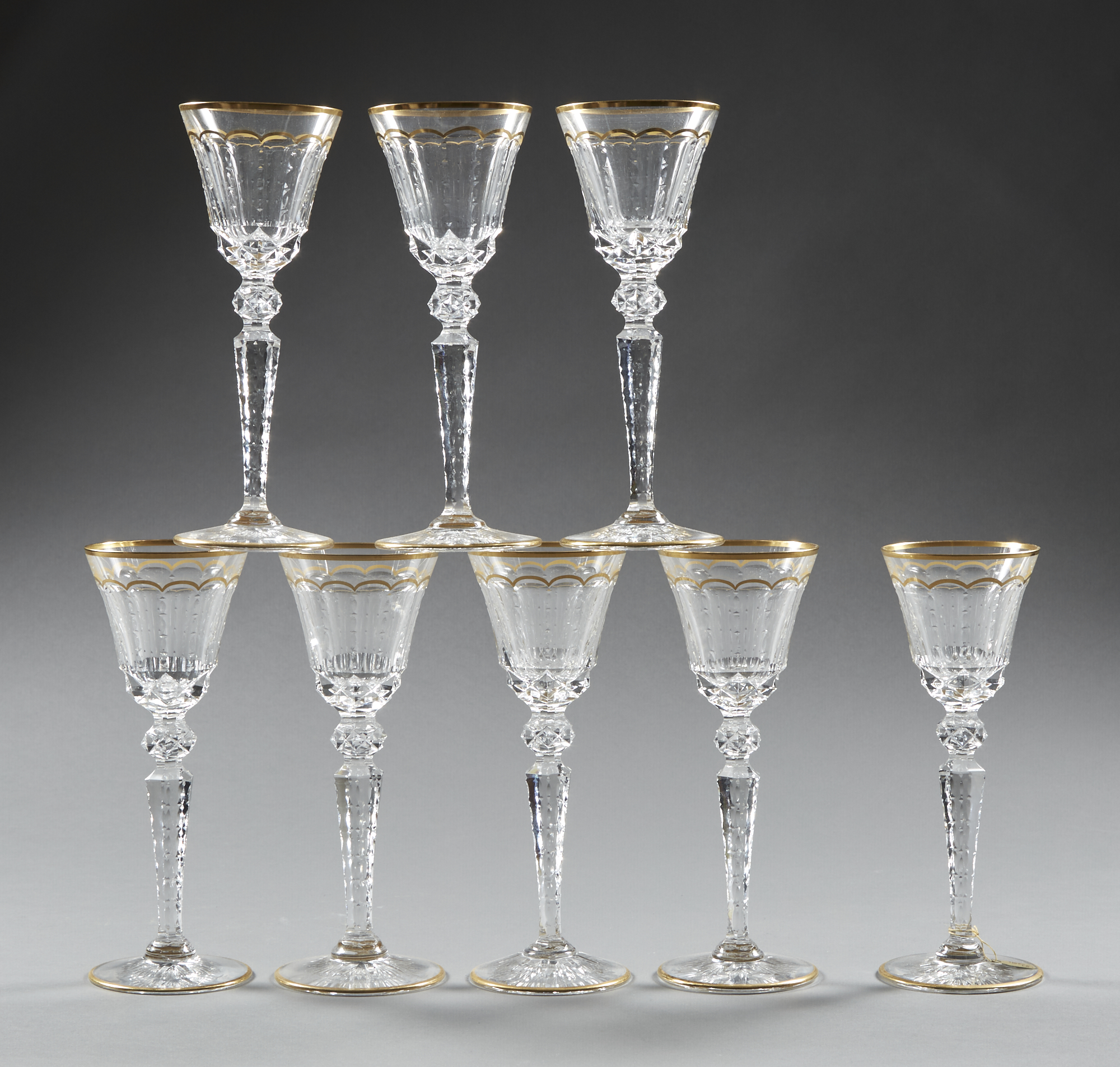 Lot image - Set of Eight St. Louis Cut Glass Excellence