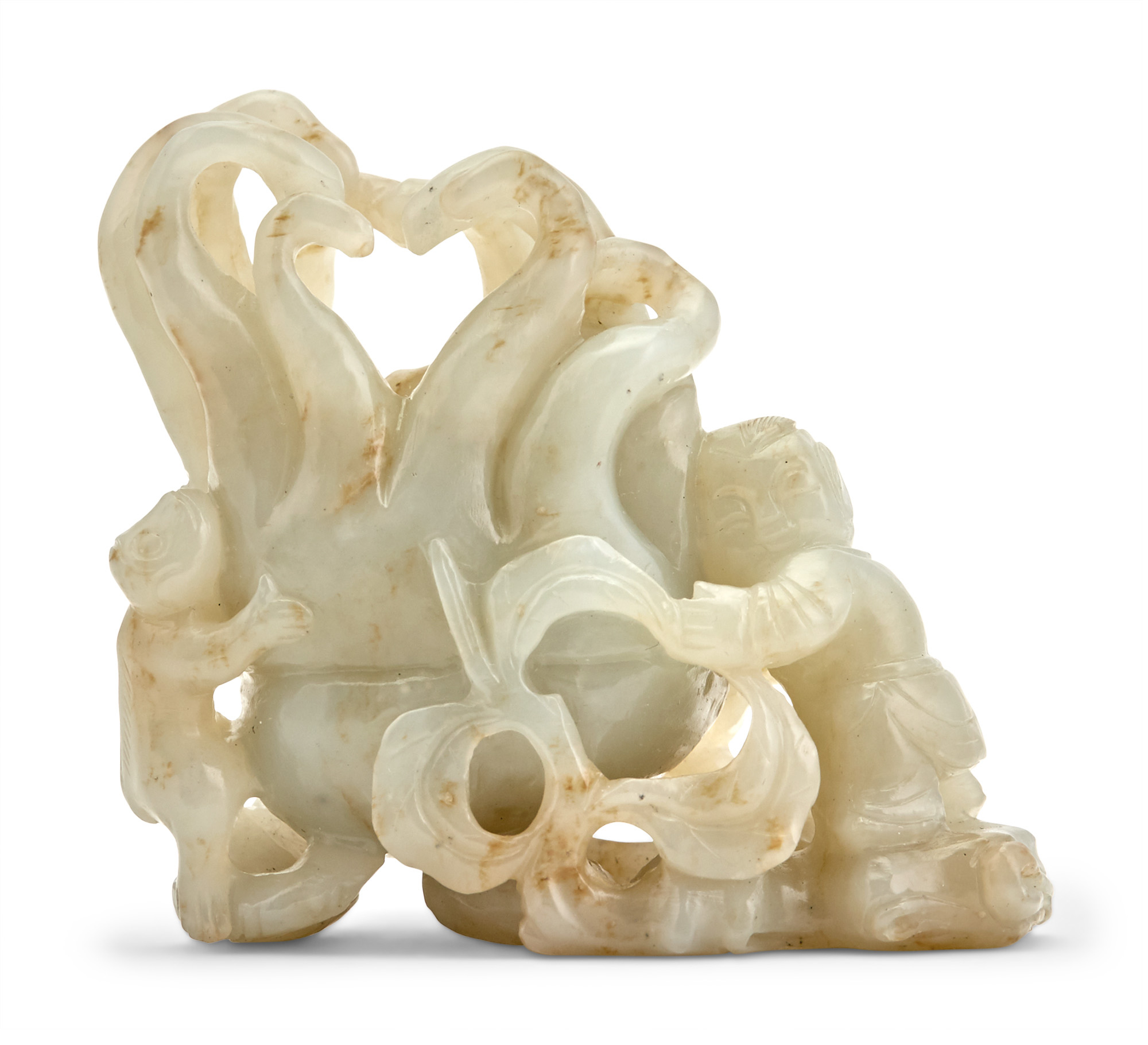 Lot image - A Chinese White Jade Citron Carving