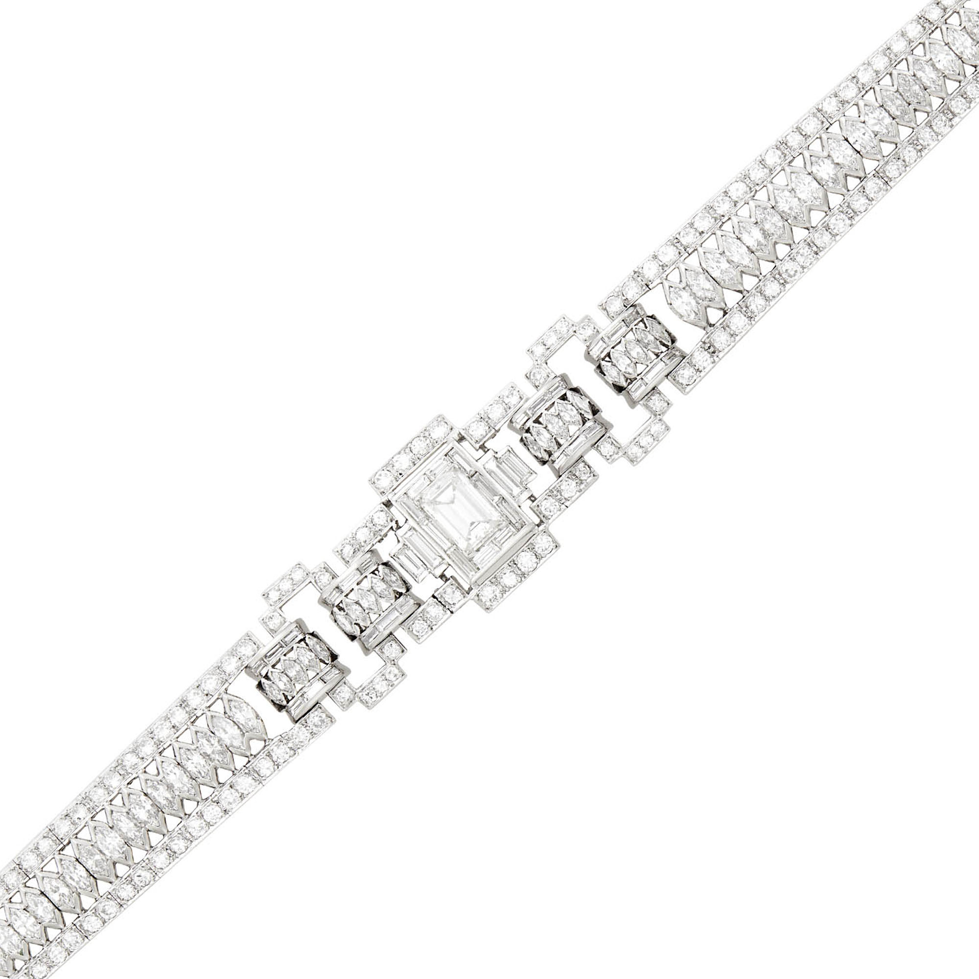 Lot image - Platinum and Diamond Bracelet