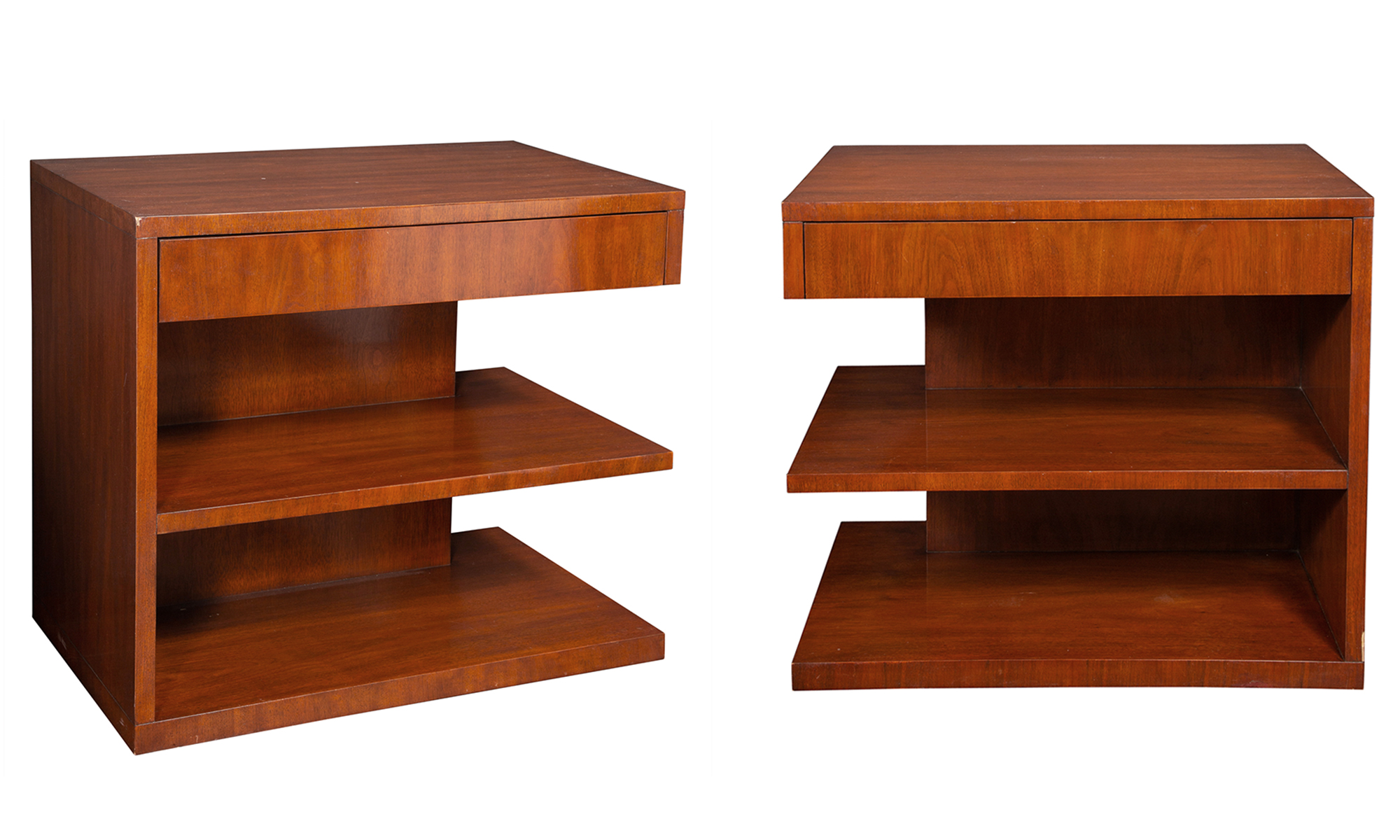 Lot image - Pair of Ralph Lauren Art Deco Style Mahogany Side Tables