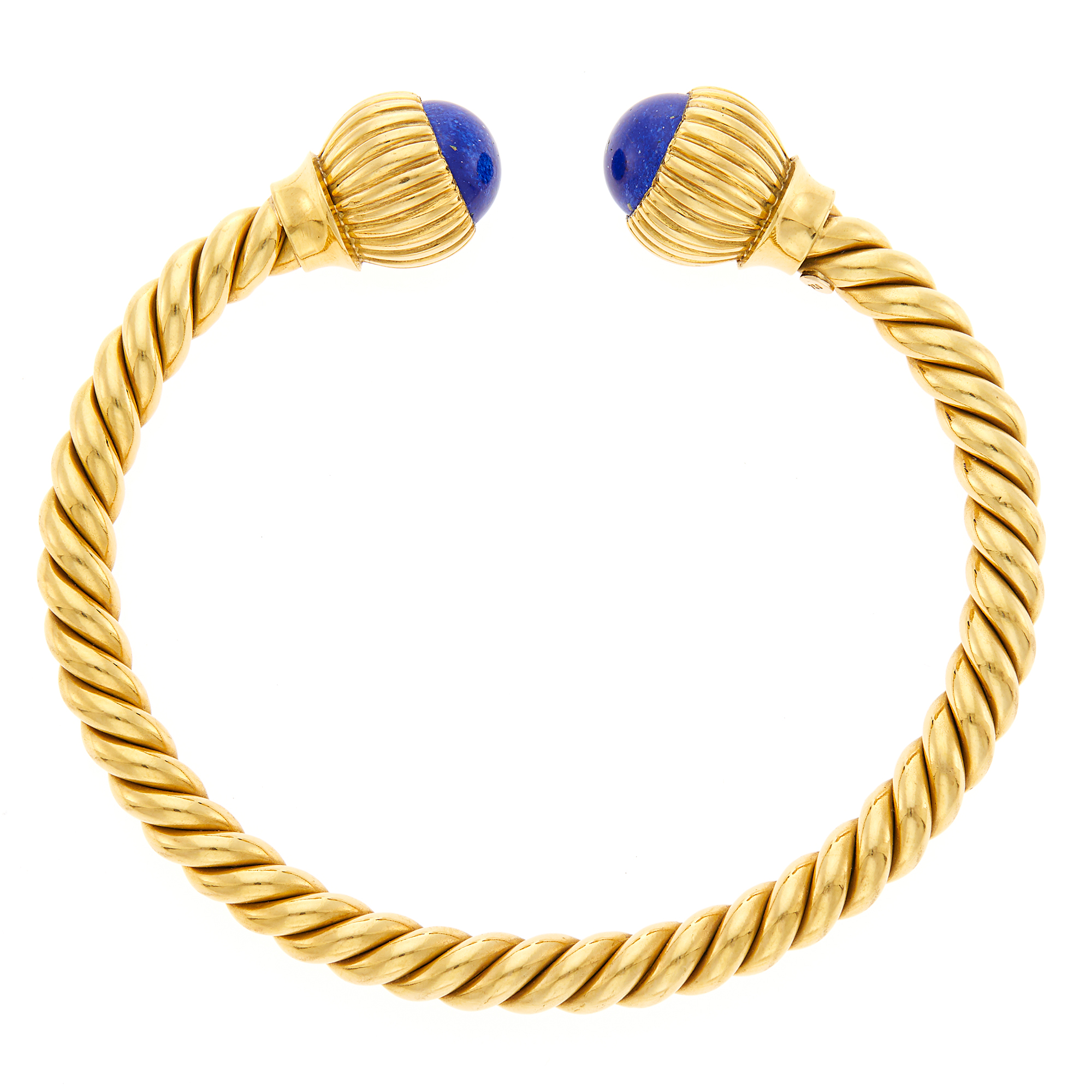 Lot image - Gold and Lapis Bangle Bracelet