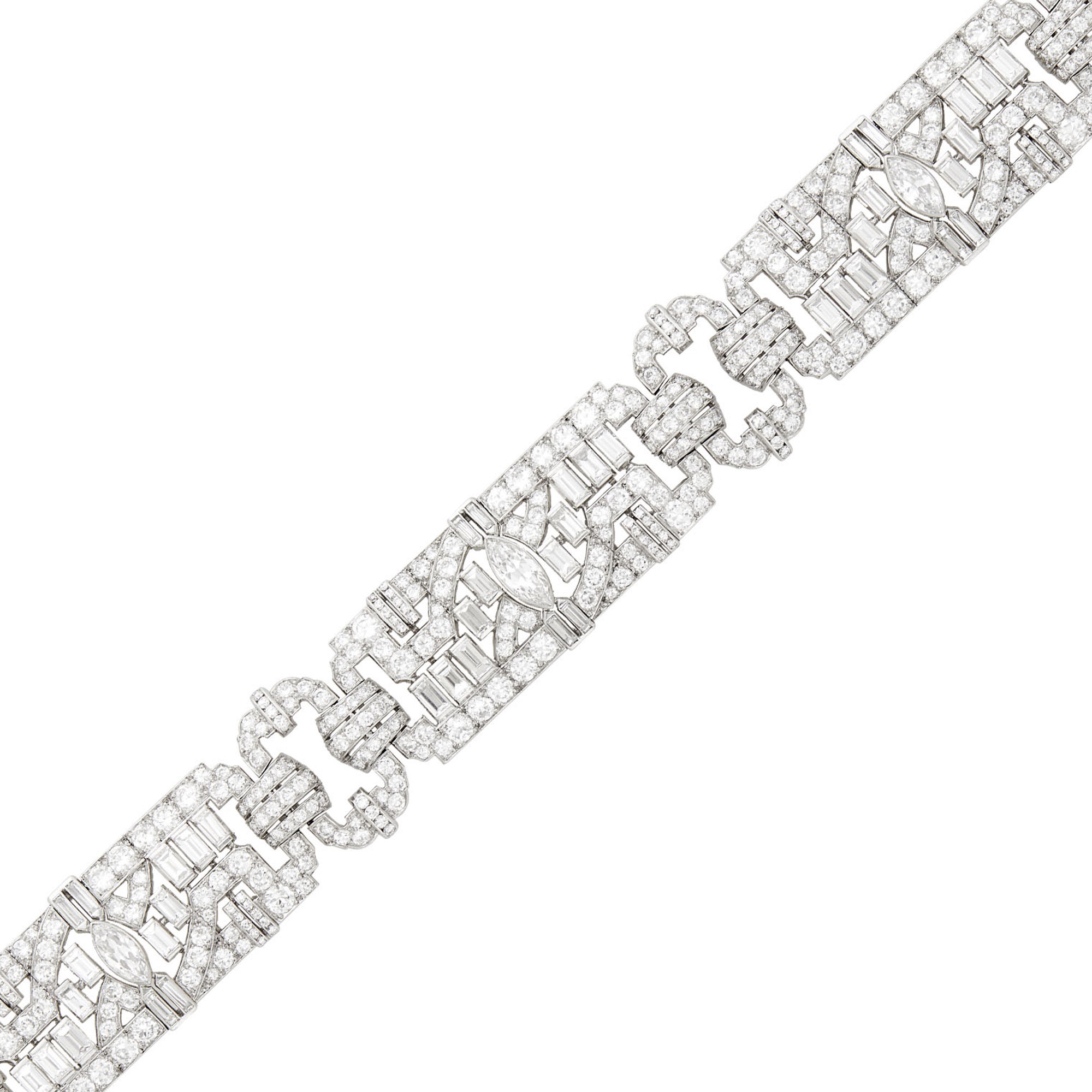 Lot image - Platinum and Diamond Bracelet
