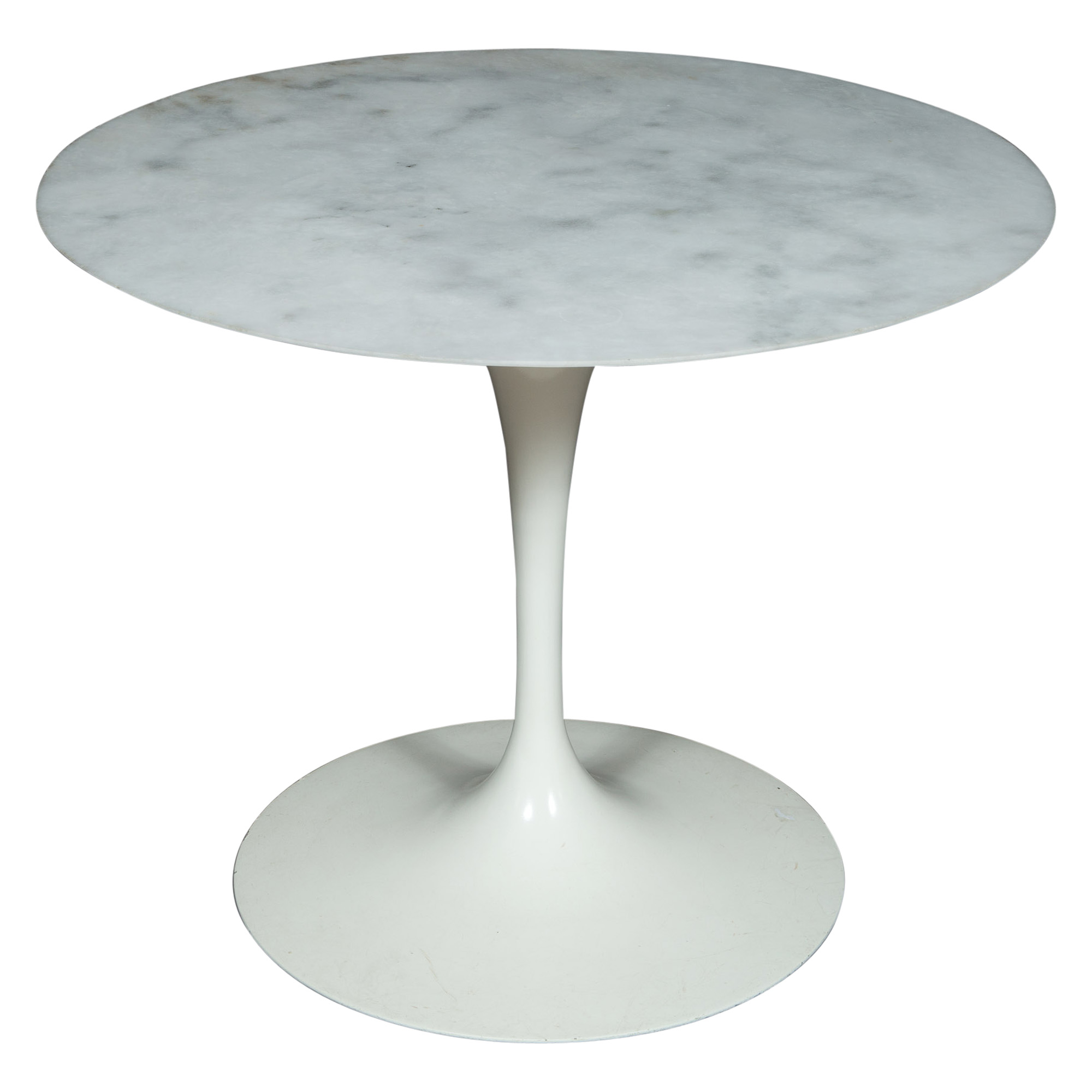Lot image - Eero Saarinen Marble Top Enameled Metal Tulip