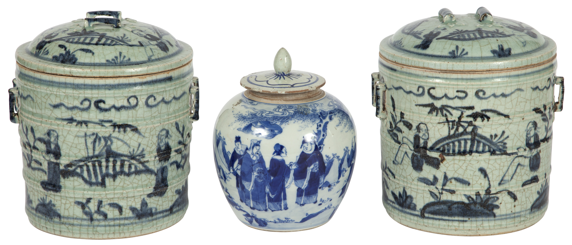 Lot image - Pair of Chinese Porcelain Covered Jars