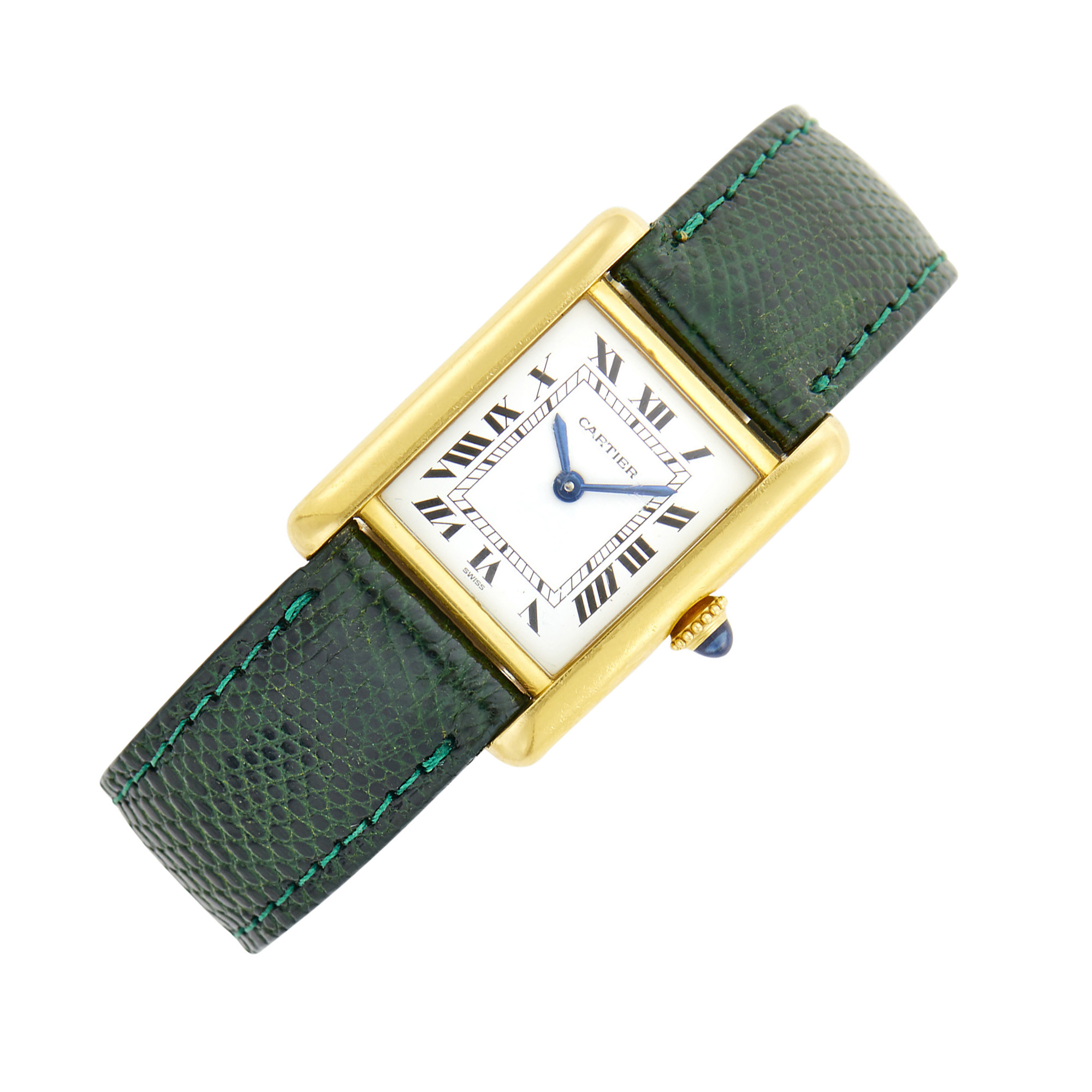 Lot image - Cartier Ladys Gold Tank Wristwatch