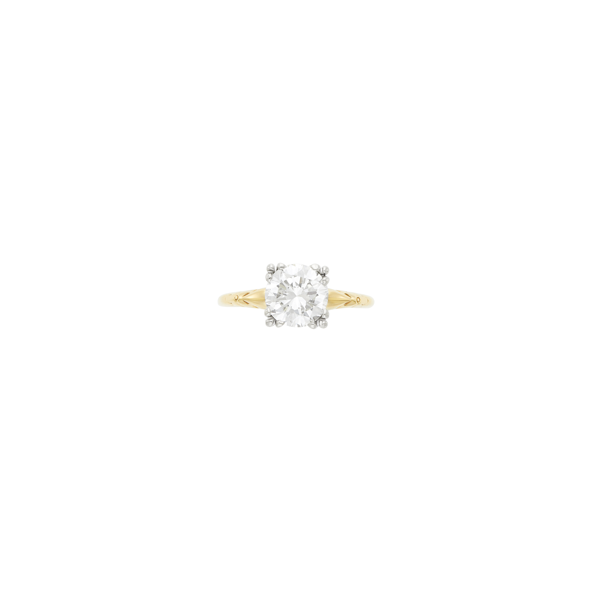 Lot image - Two-Color Gold and Diamond Ring