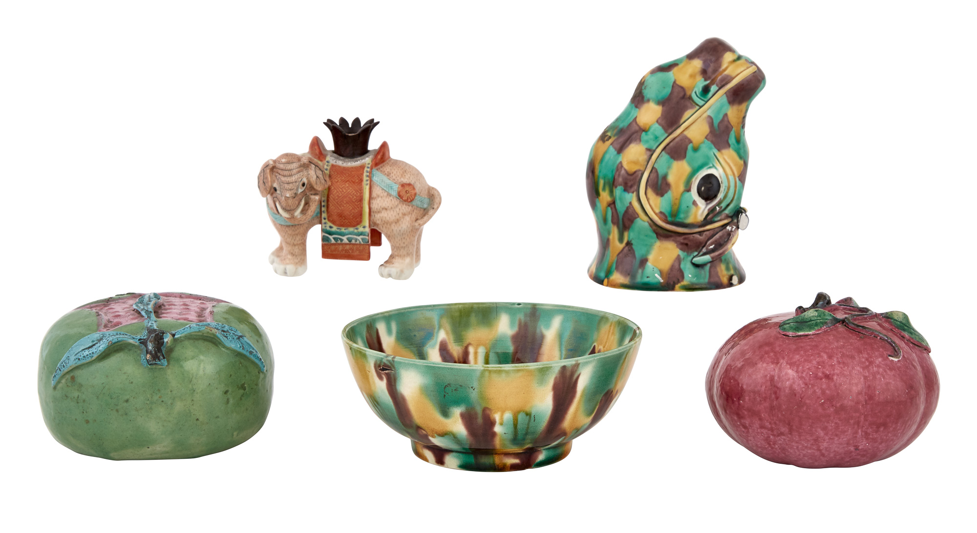 Lot image - Two Chinese Export Porcelain Pomegranates