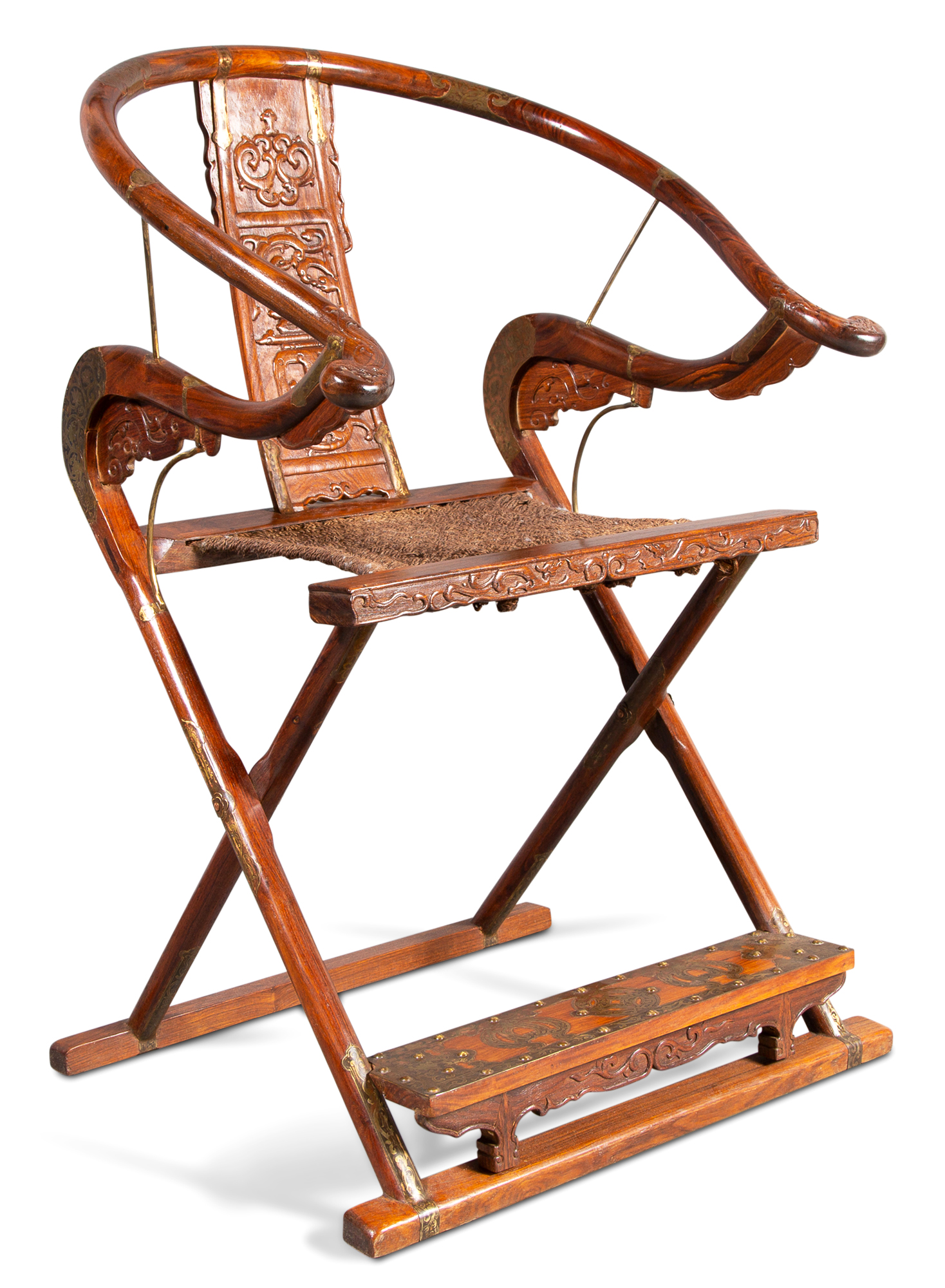Lot image - A Chinese Hualimu Folding Chair