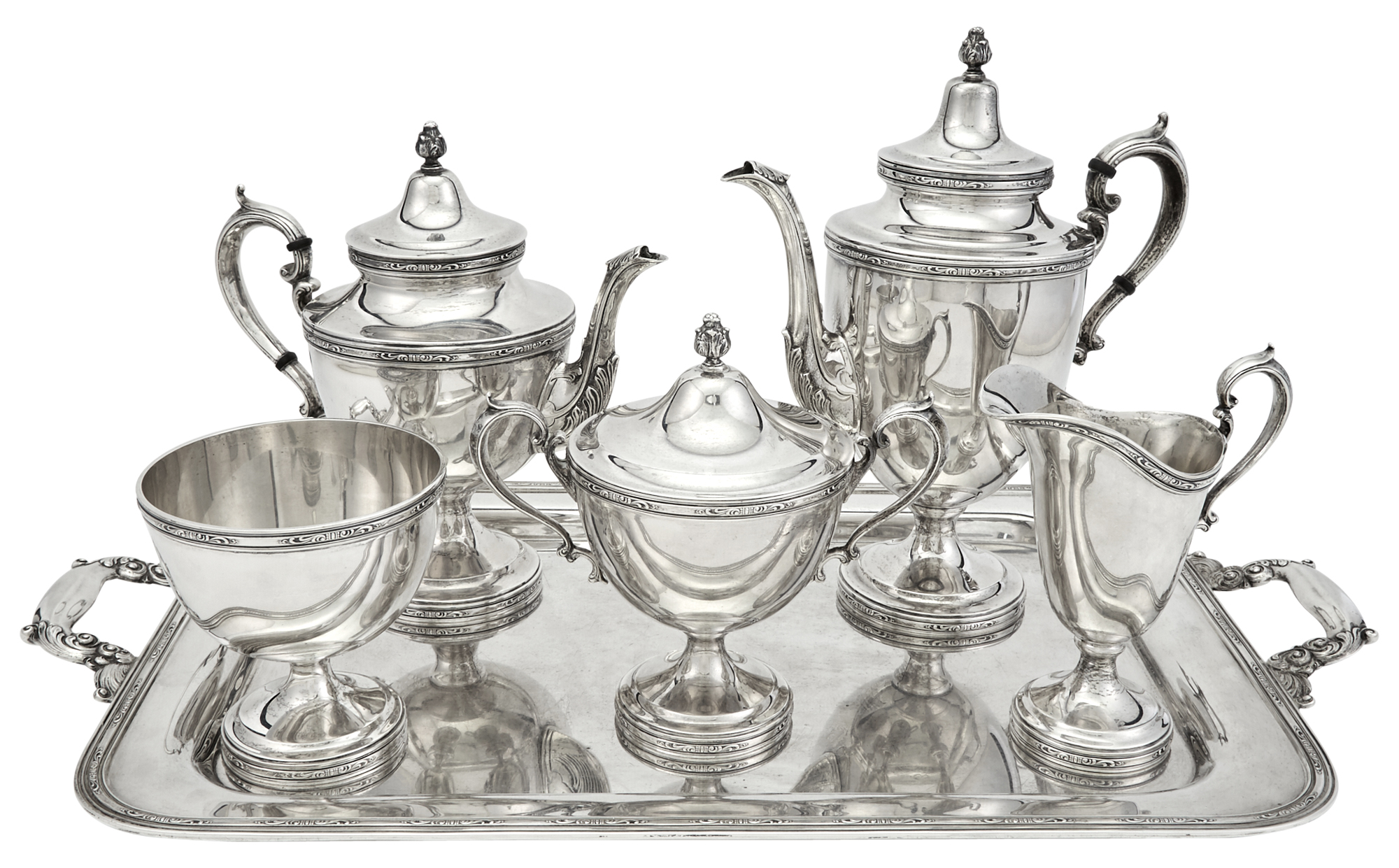 Lot image - American Sterling Silver Tea and Coffee Service
