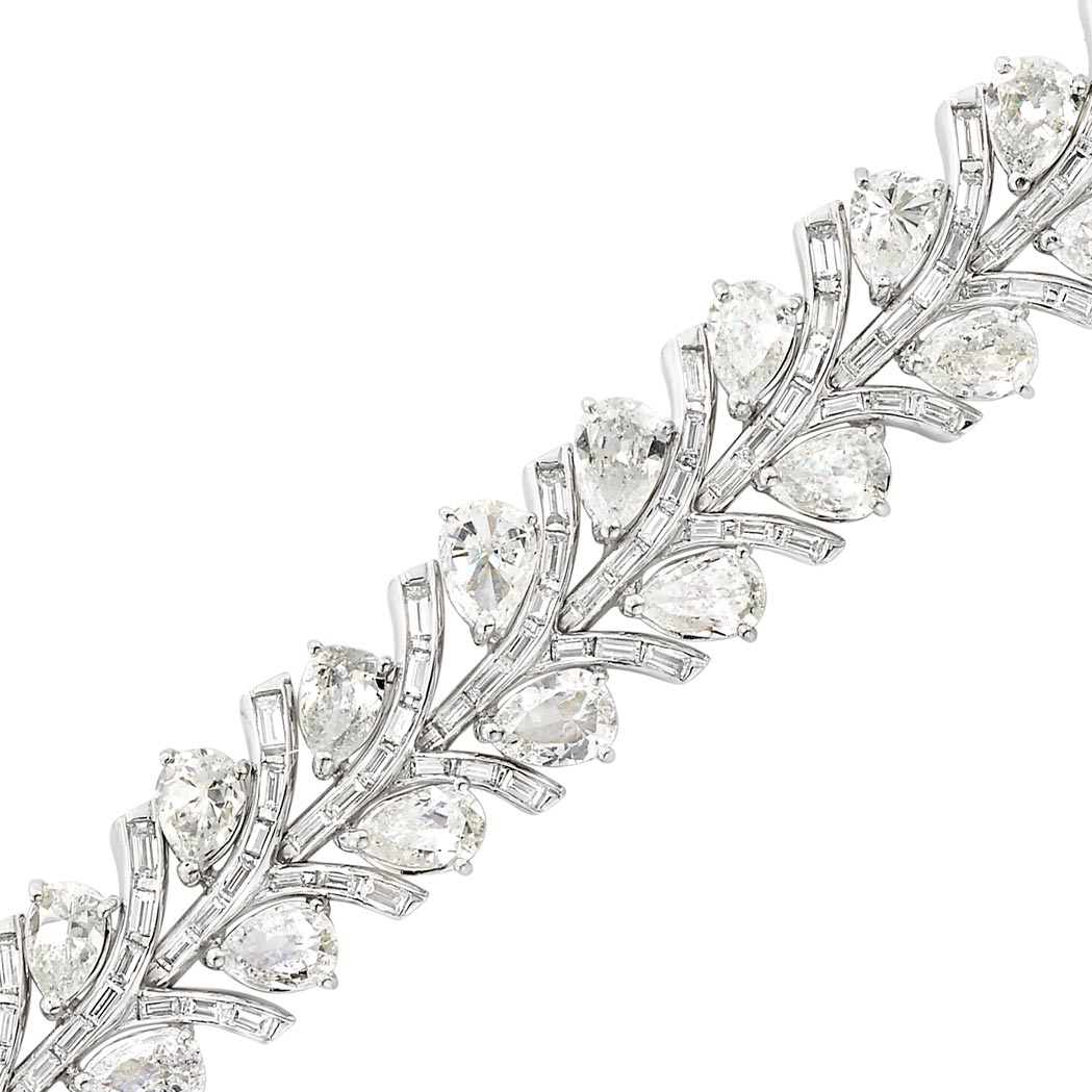 Lot image - Platinum and Diamond Bracelet