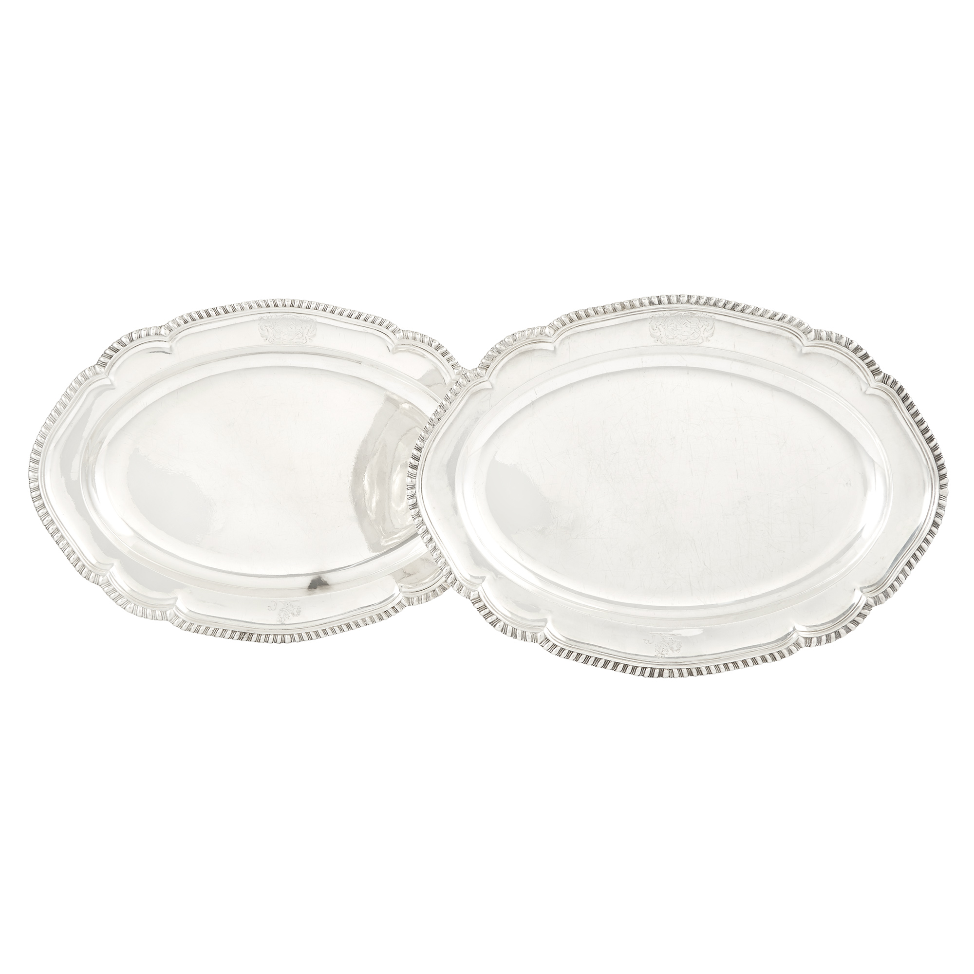 Lot image - Pair of George IV Sterling Silver Platters