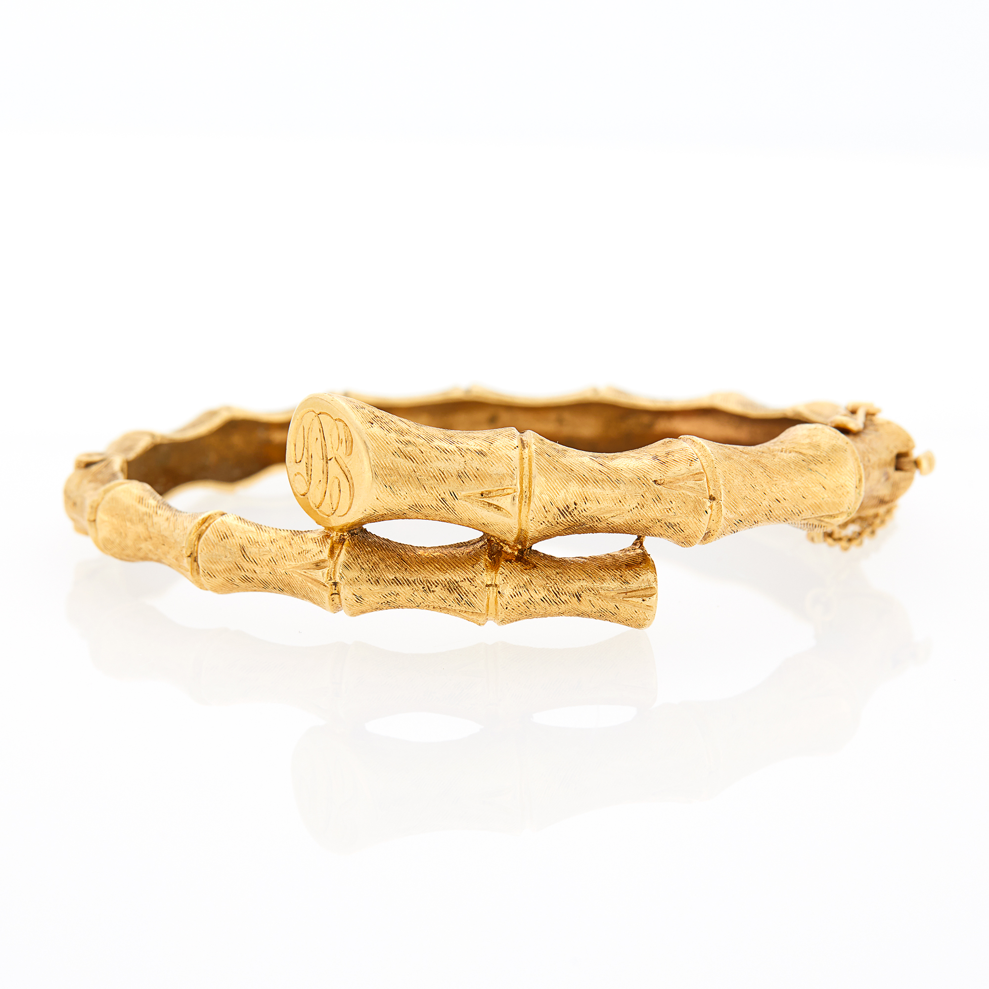 Lot image - Gold Bamboo Bangle Bracelet