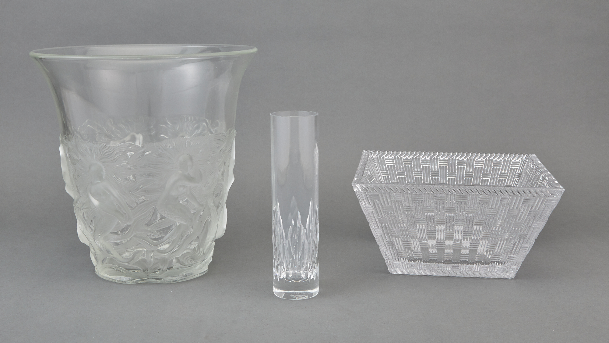 Lot image - Group of Tiffany & Co. Glass Table Articles