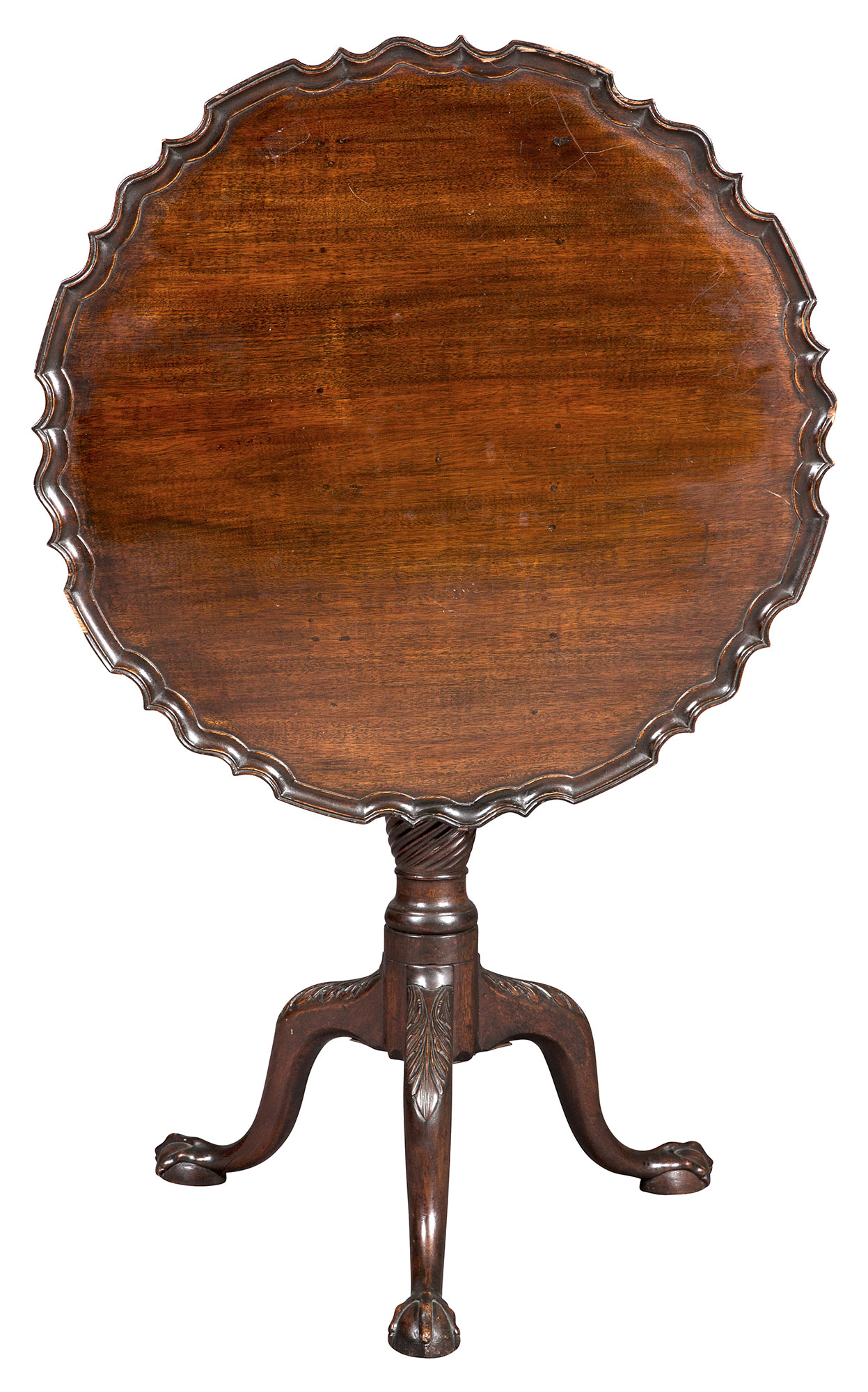 Lot image - George III Mahogany Piecrust Tea Table