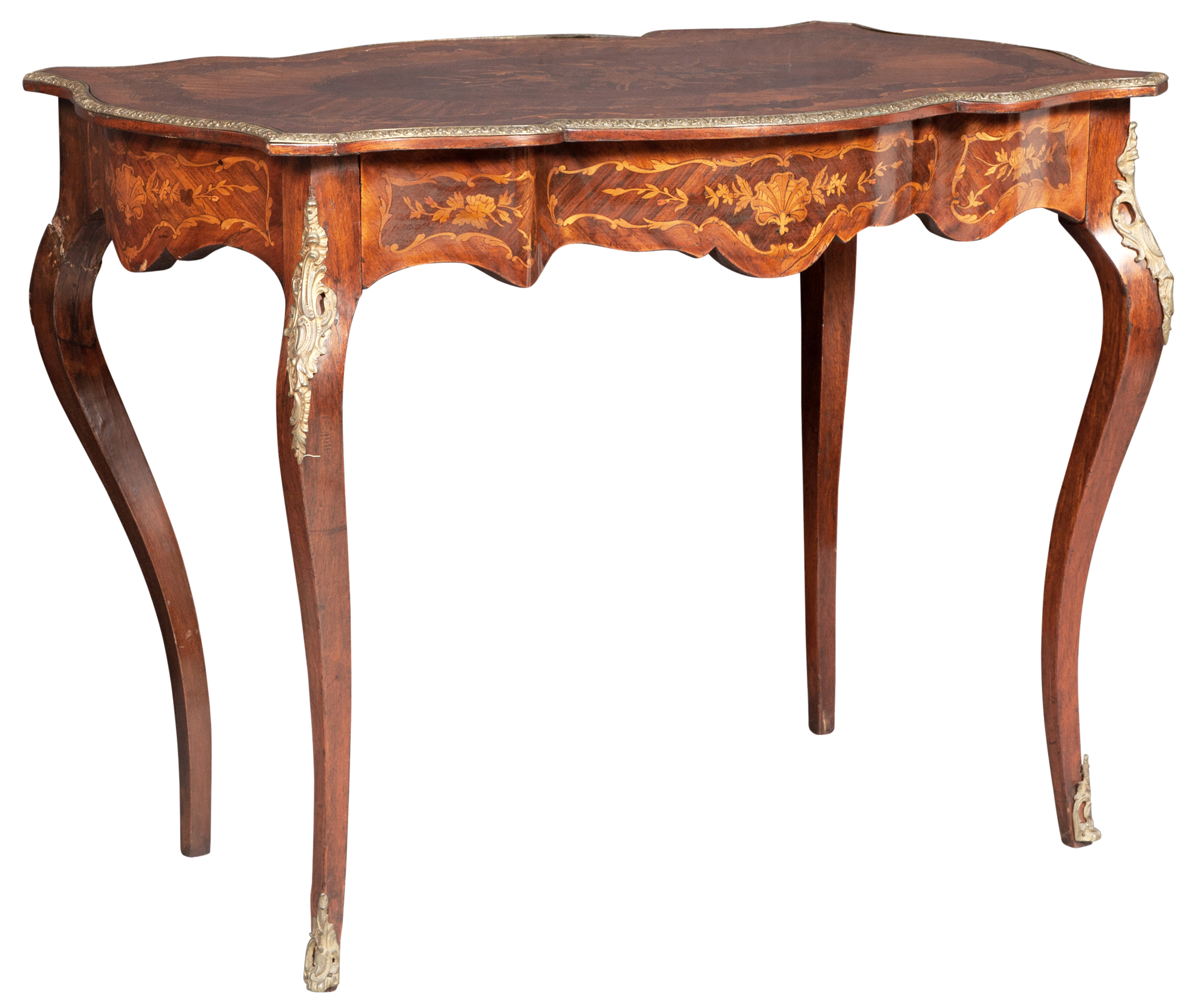 Lot image - Louis XV Style Marquetry Inlaid Center Table