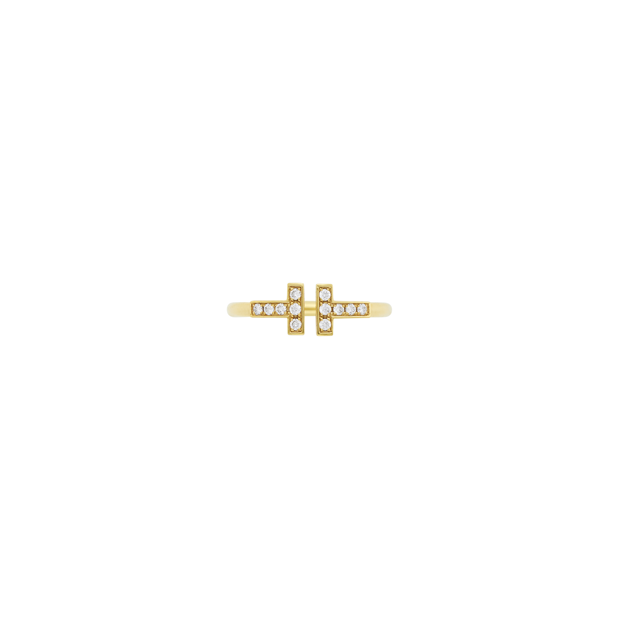 Lot image - Tiffany & Co. Gold and Diamond T Wire Ring