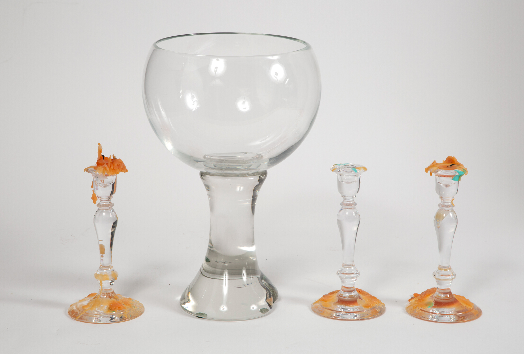 Lot image - Elsa Peretti Tiffany Glass Two-Piece Bowl Candle Holder