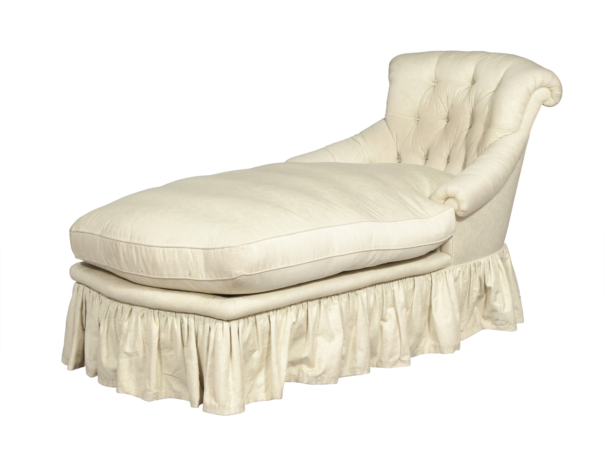 Lot image - Tufted Upholstered Chaise Longue