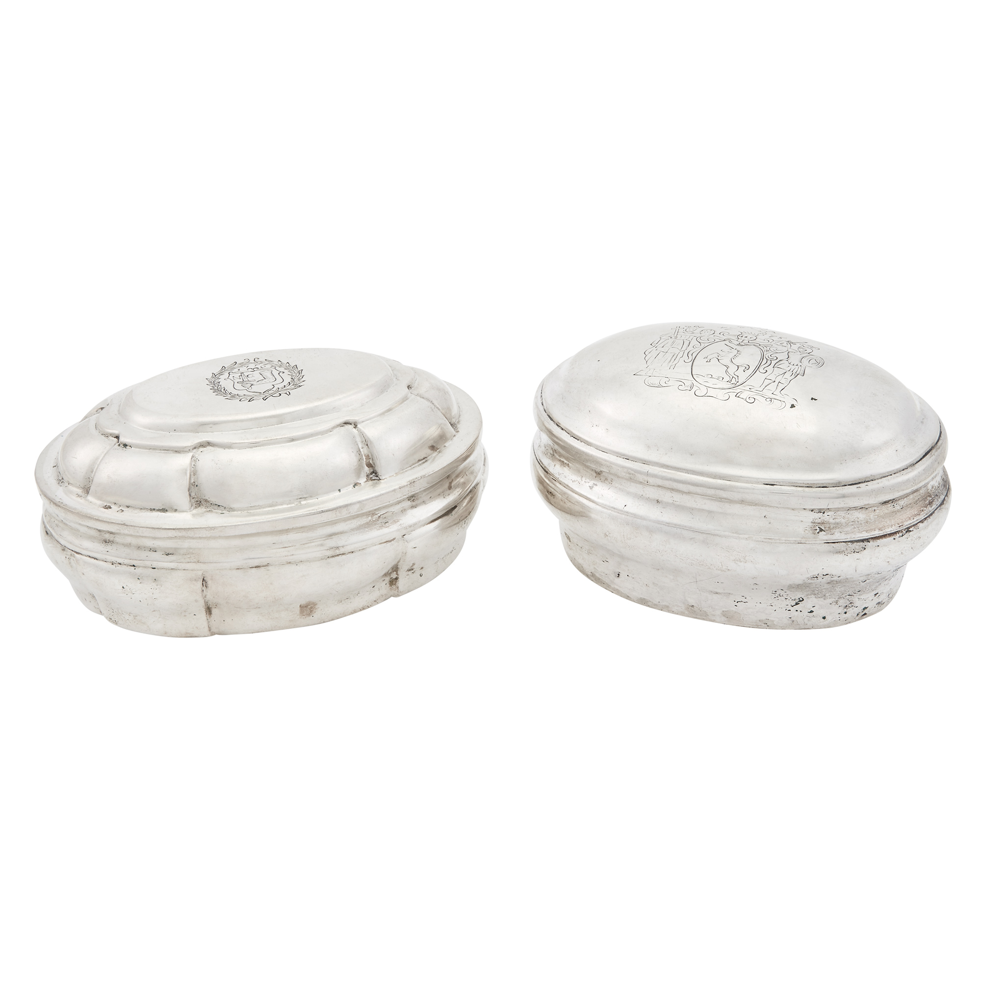 Lot image - Two Continental Silver Sugar Boxes