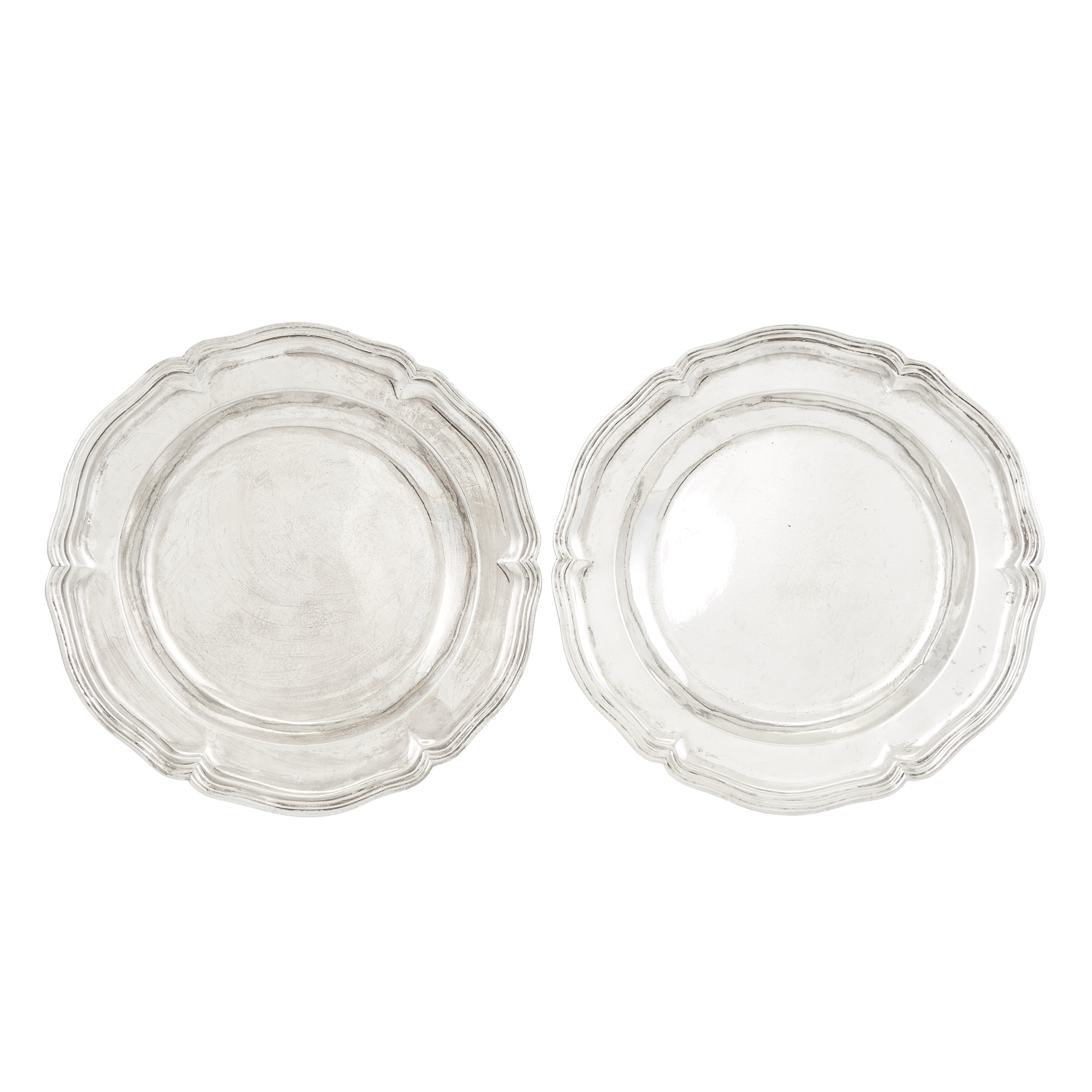 Lot image - Pair of Continental Silver Plates