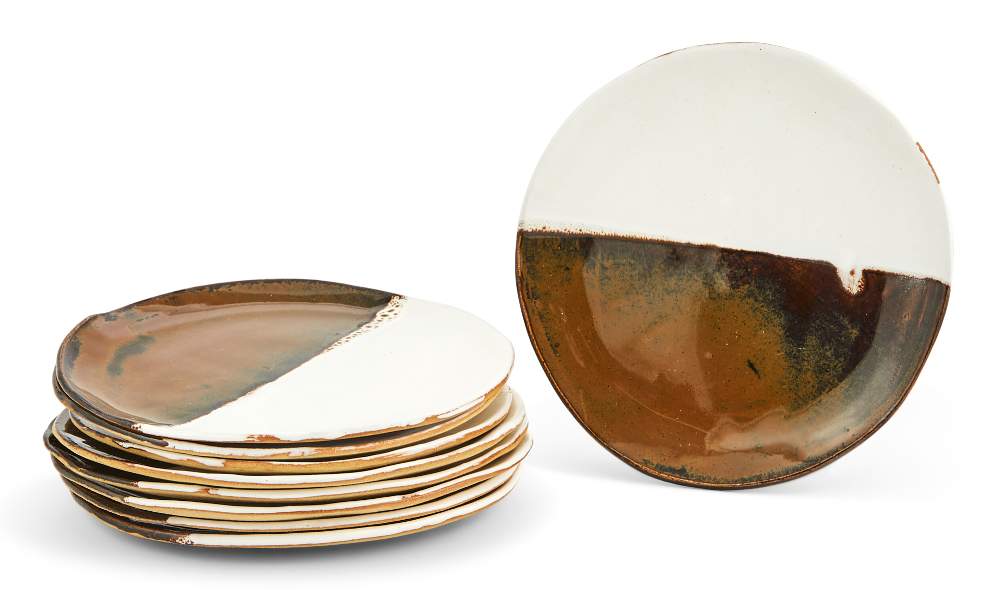 Lot image - Group of Nine Black and White Cookie Ceramic Plates