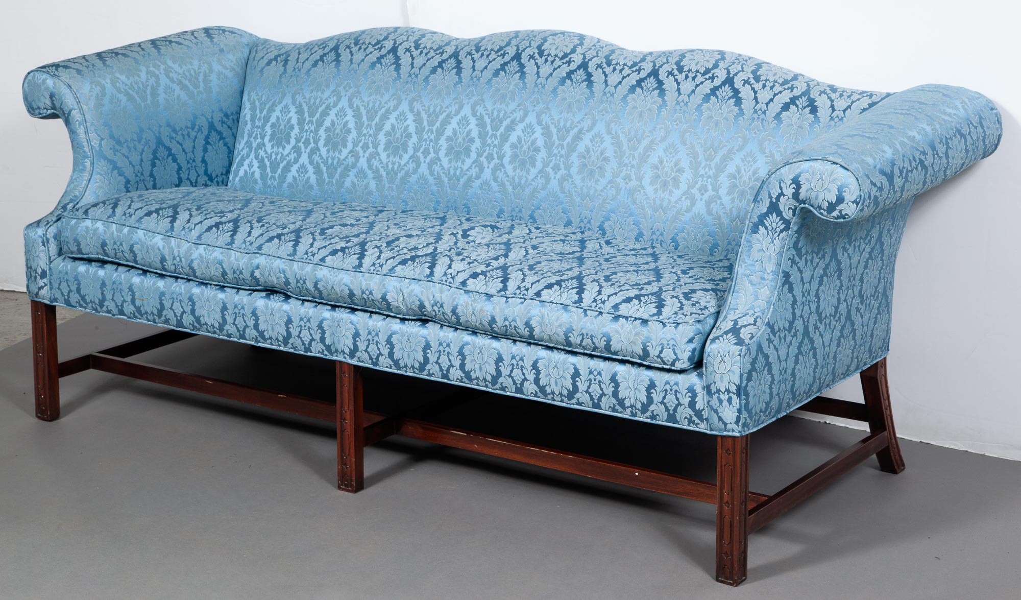 Lot image - Chippendale Style Mahogany Camelback Sofa