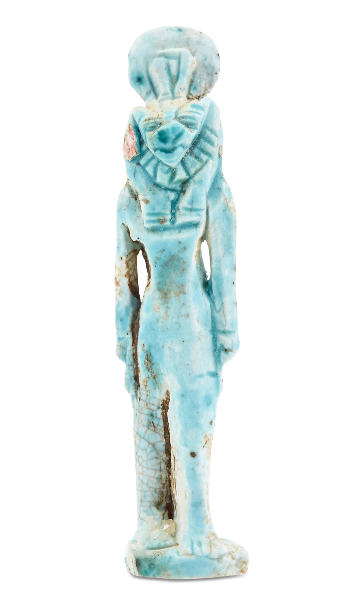 Lot image - Egyptian Faience Amulet of a Standing Lion-Headed Goddess