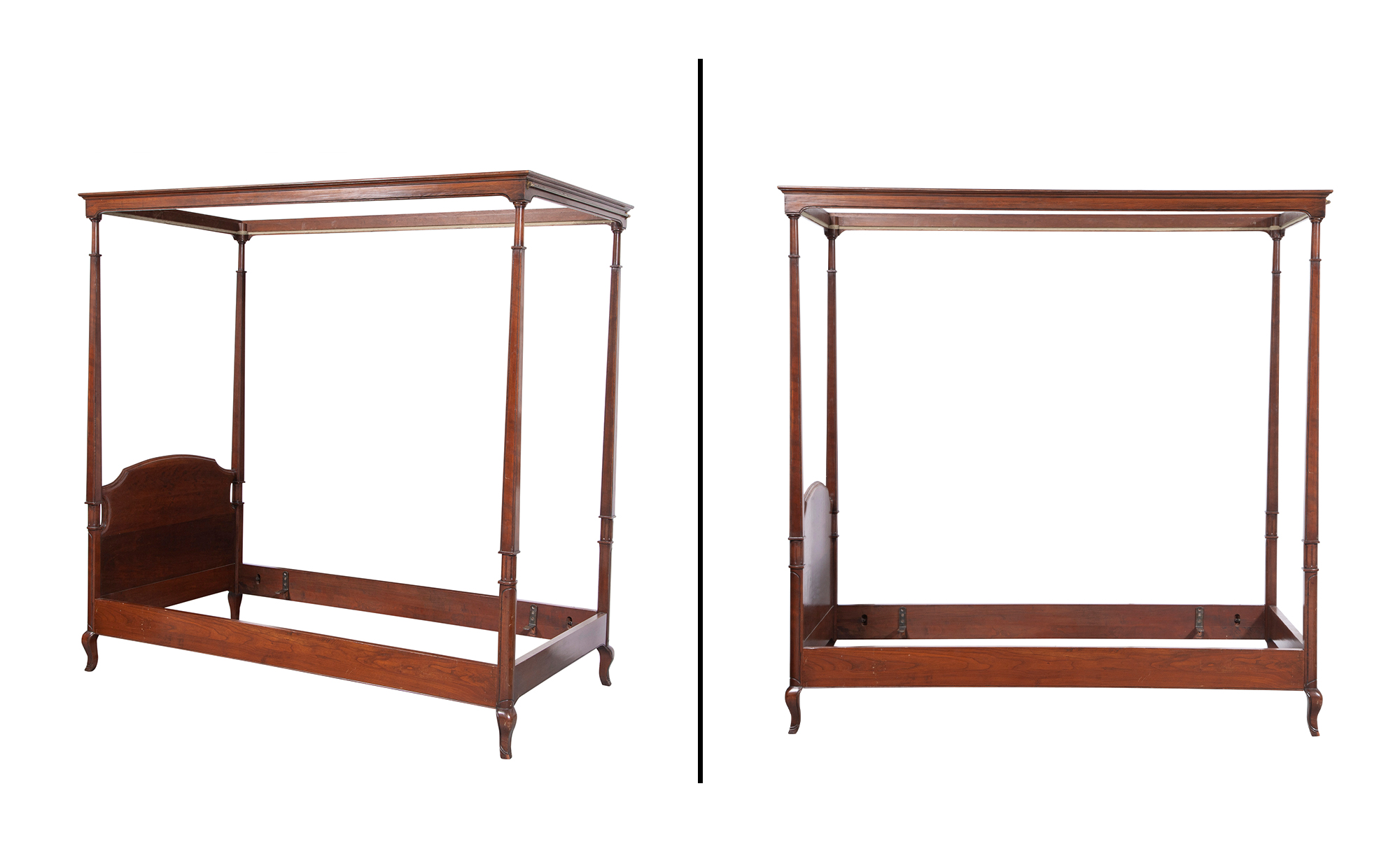 Lot image - Pair of Four Post Twin Beds