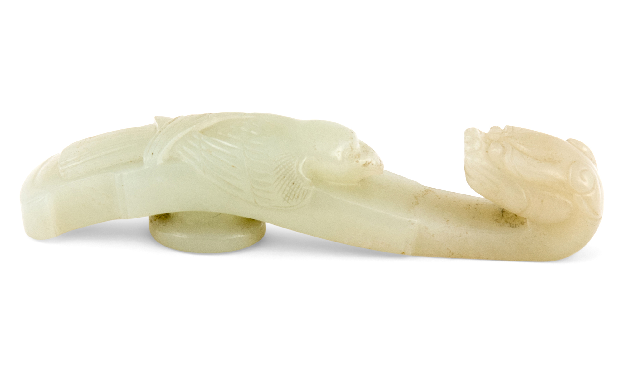 Lot image - A Chinese White Jade Belt Hook