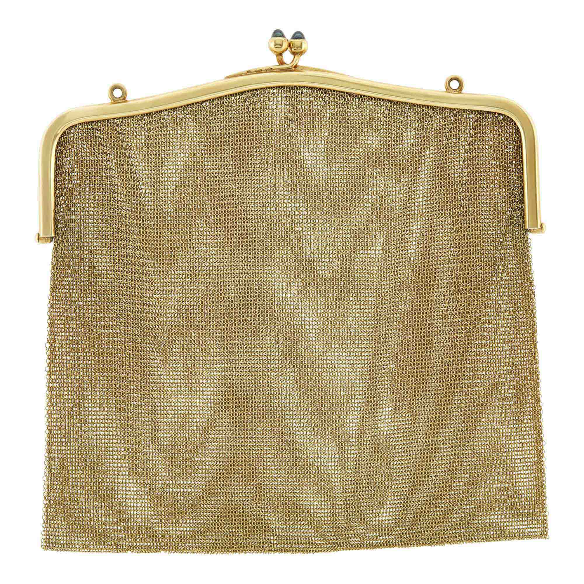 Lot image - Gold and Sapphire Mesh Purse