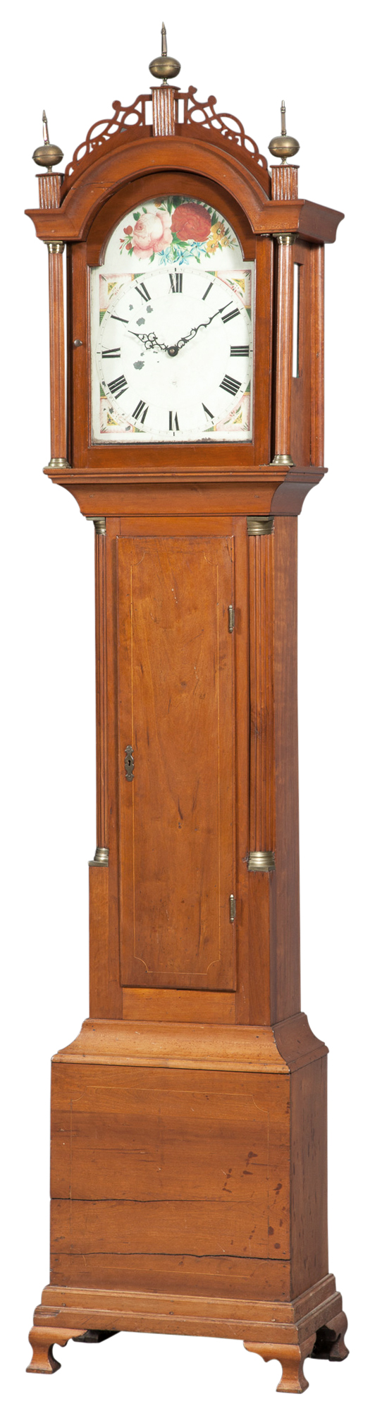 Lot image - Federal Inlaid Mahogany Tall Case Clock