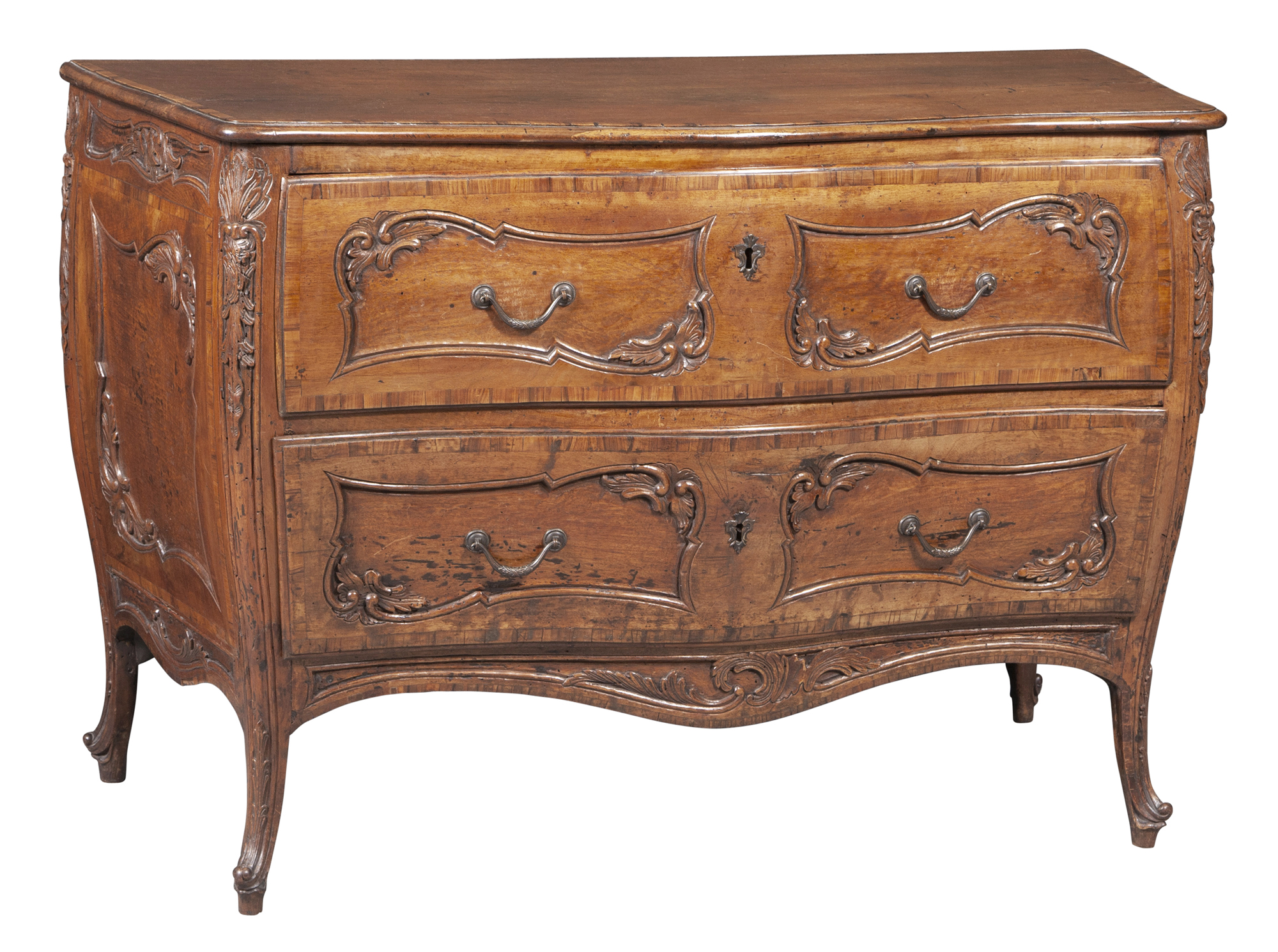 Lot image - North Italian Rococo Walnut Commode