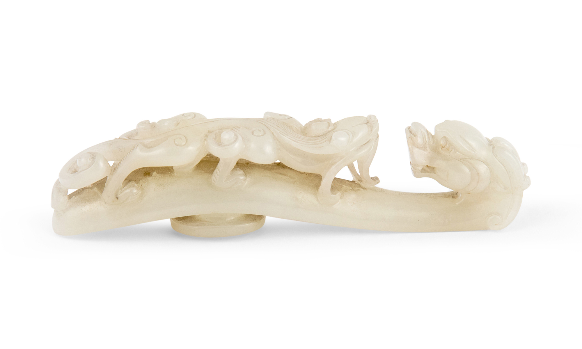 Lot image - A Chinese White Jade Belt Hook